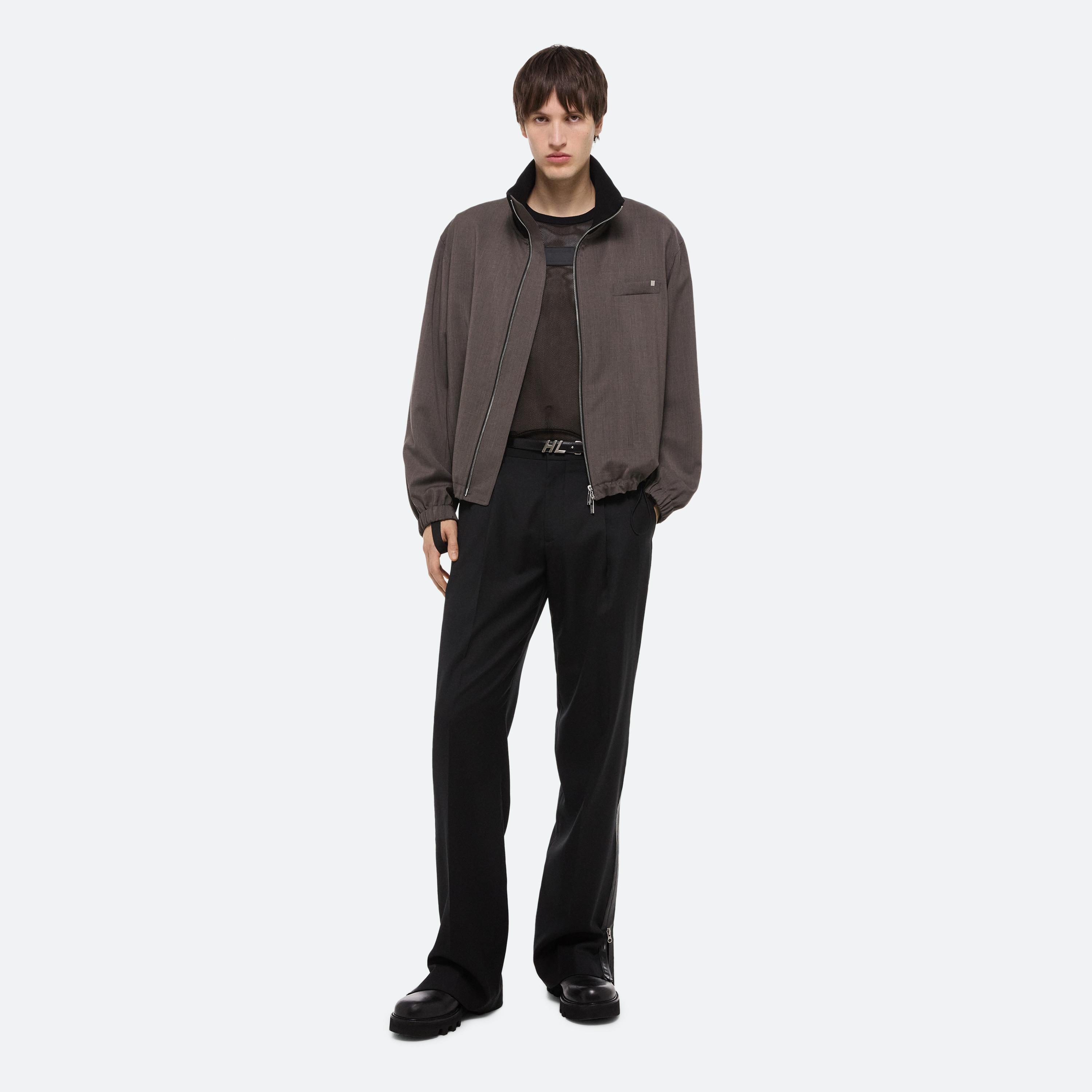 Helmut Lang Relaxed Wool Bomber In Light Brown Melange