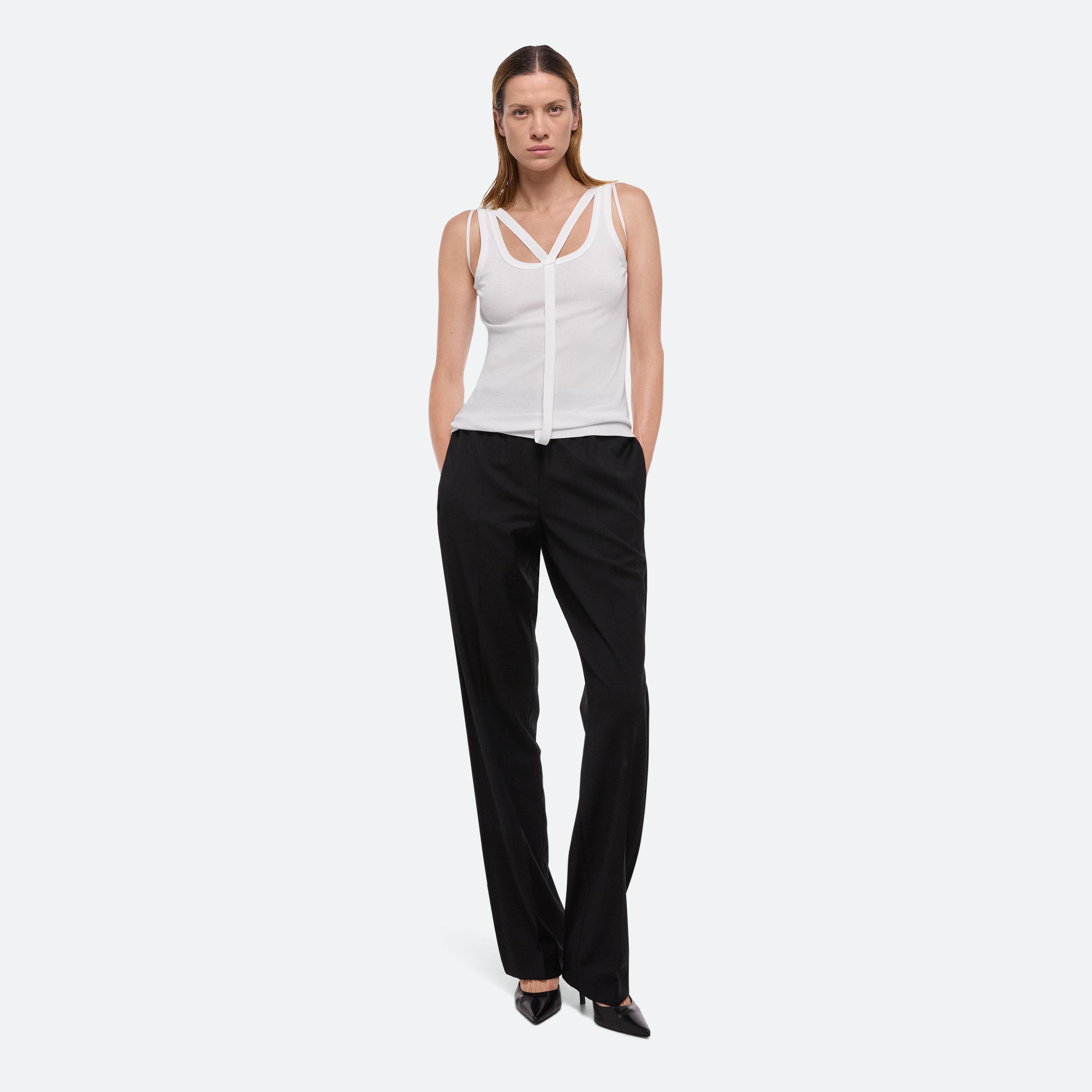 Helmut Lang Strap Racer Tank In Optic White