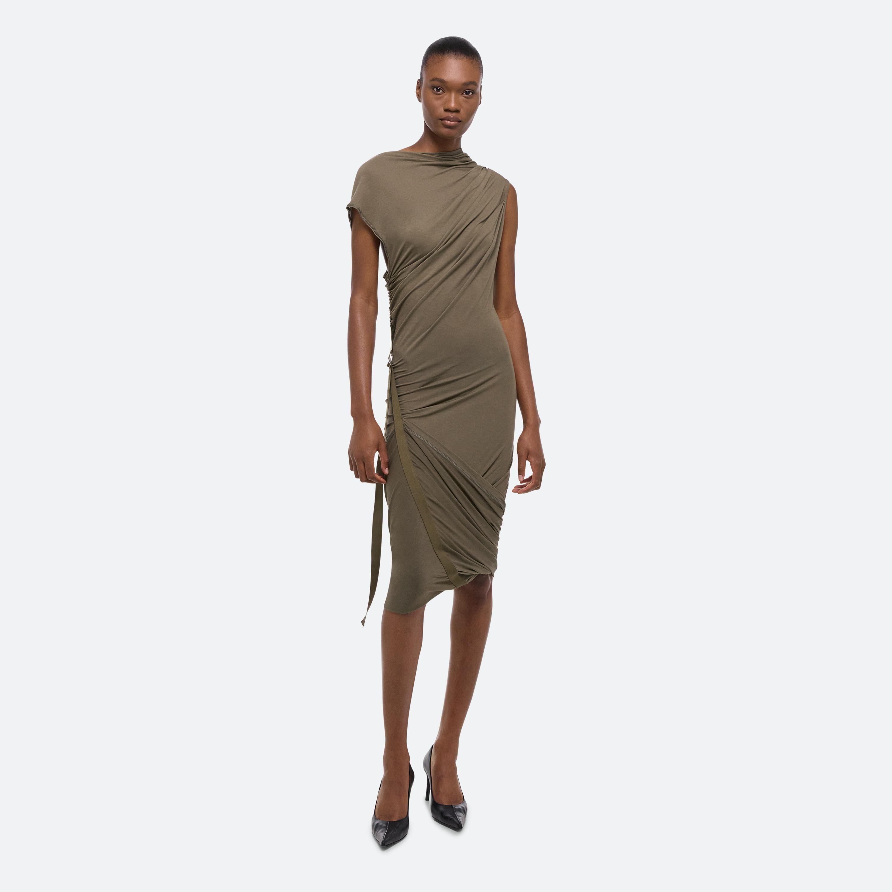 Helmut Lang Sleeveless Wind Dress In Olive