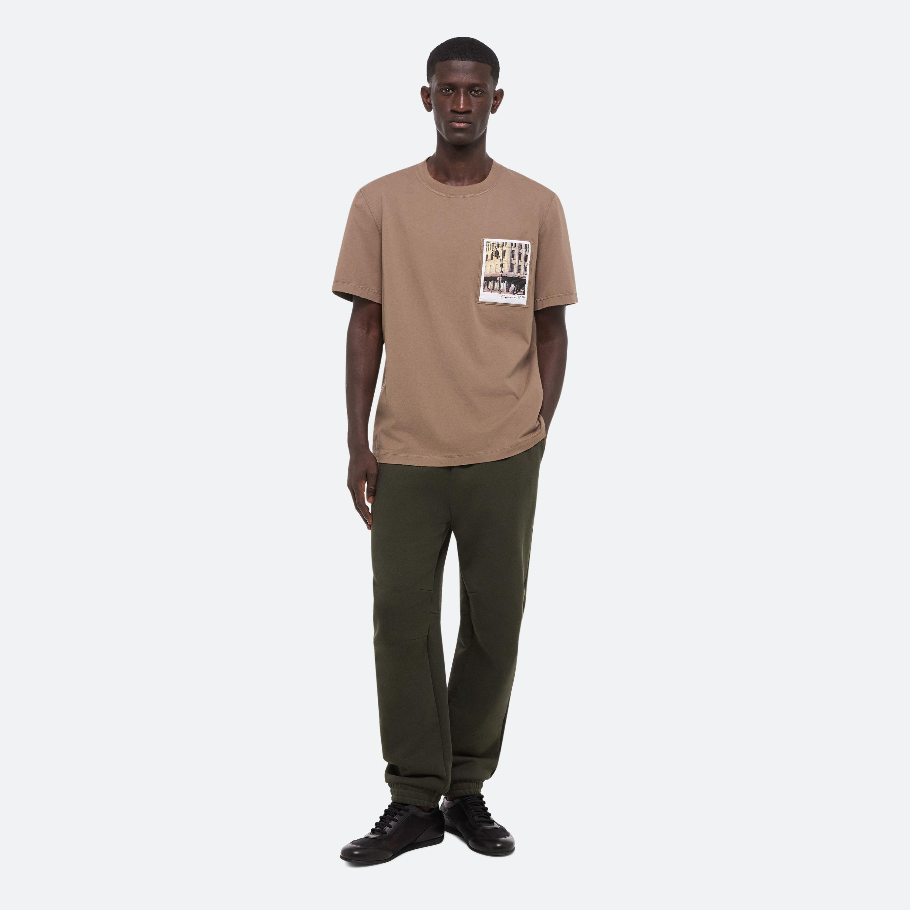 Helmut Lang Postcard Tee: Greenwich In Brownstone