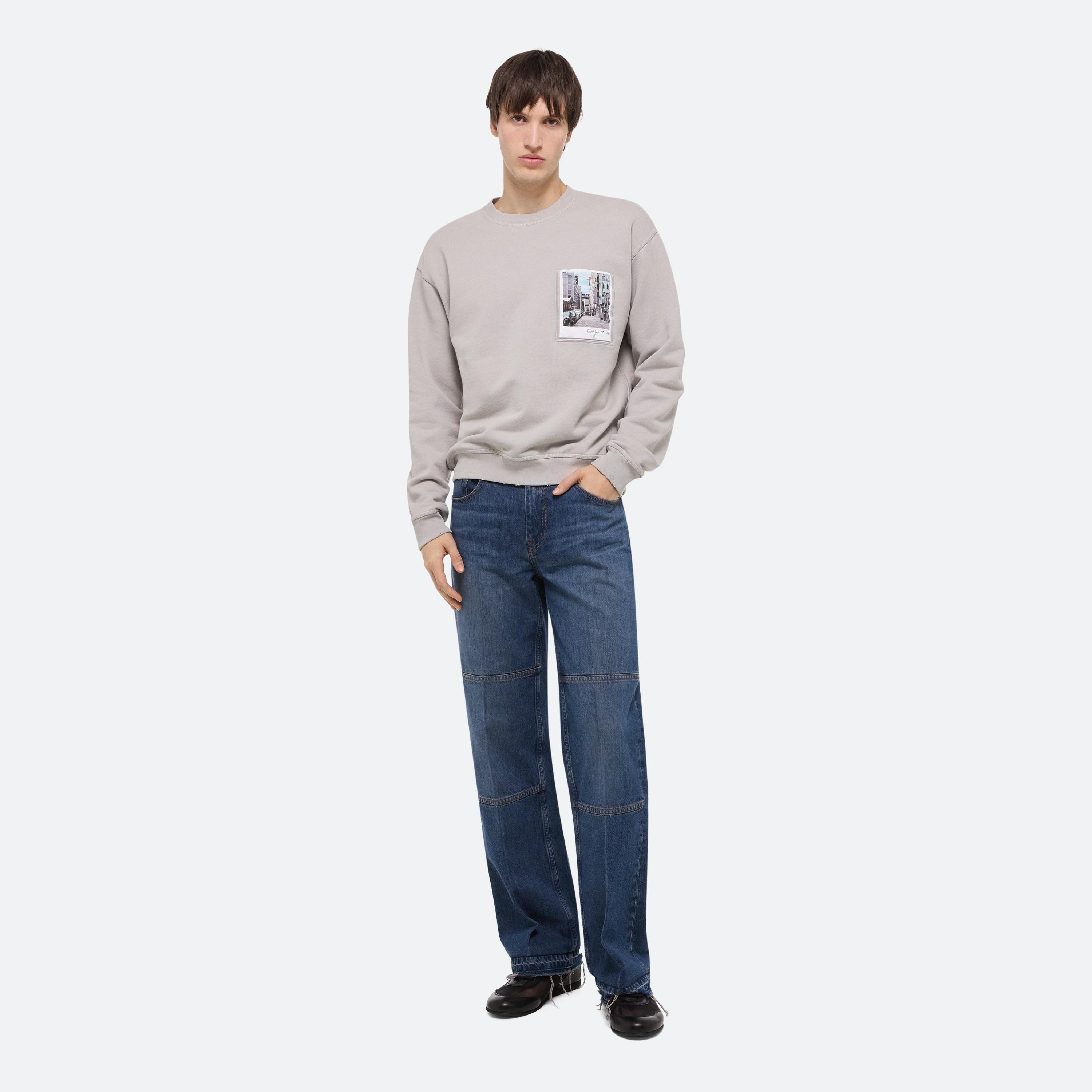 Helmut Lang Dumbo Postcard Crewneck In Gray