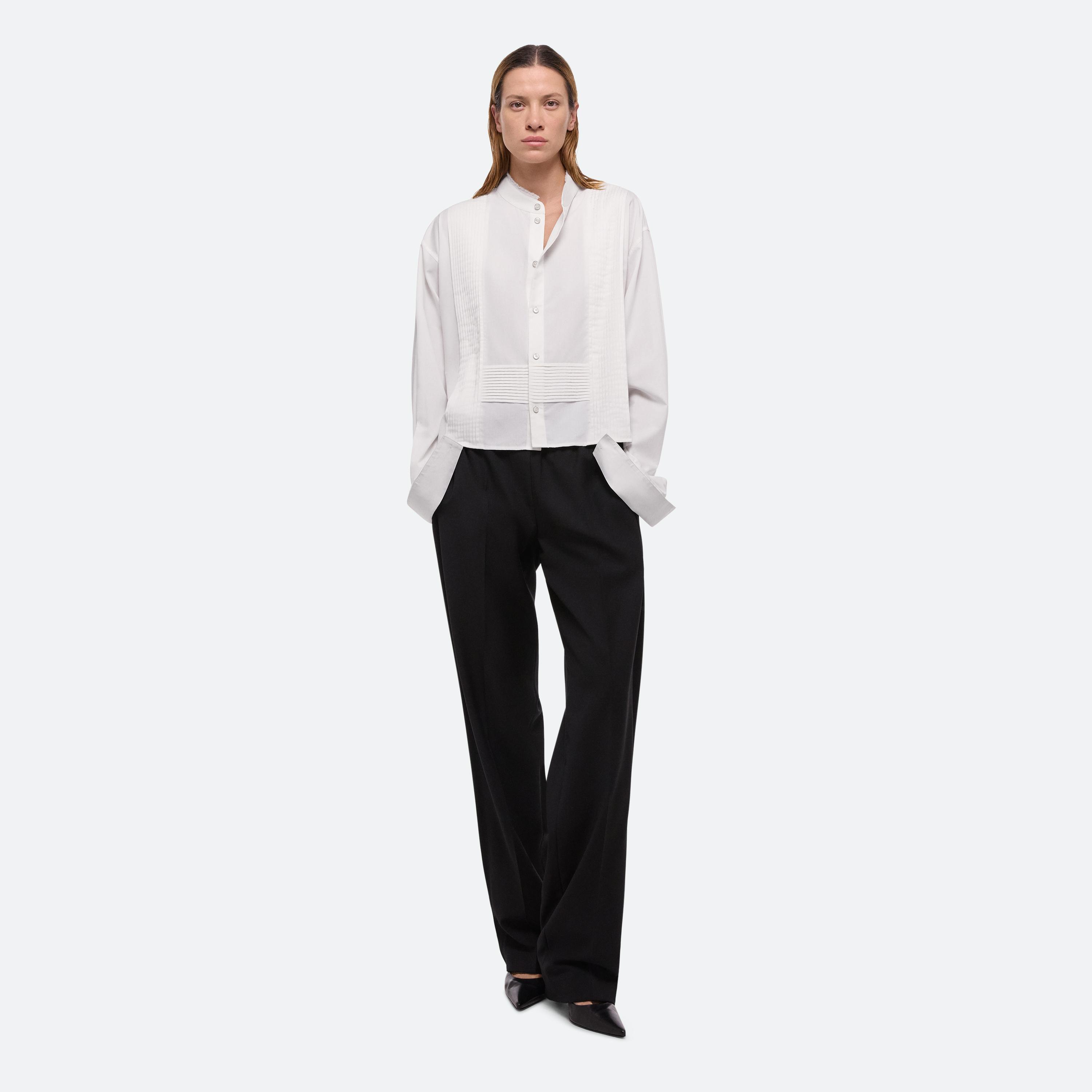 HELMUT LANG COLLARLESS TUX SHIRT 