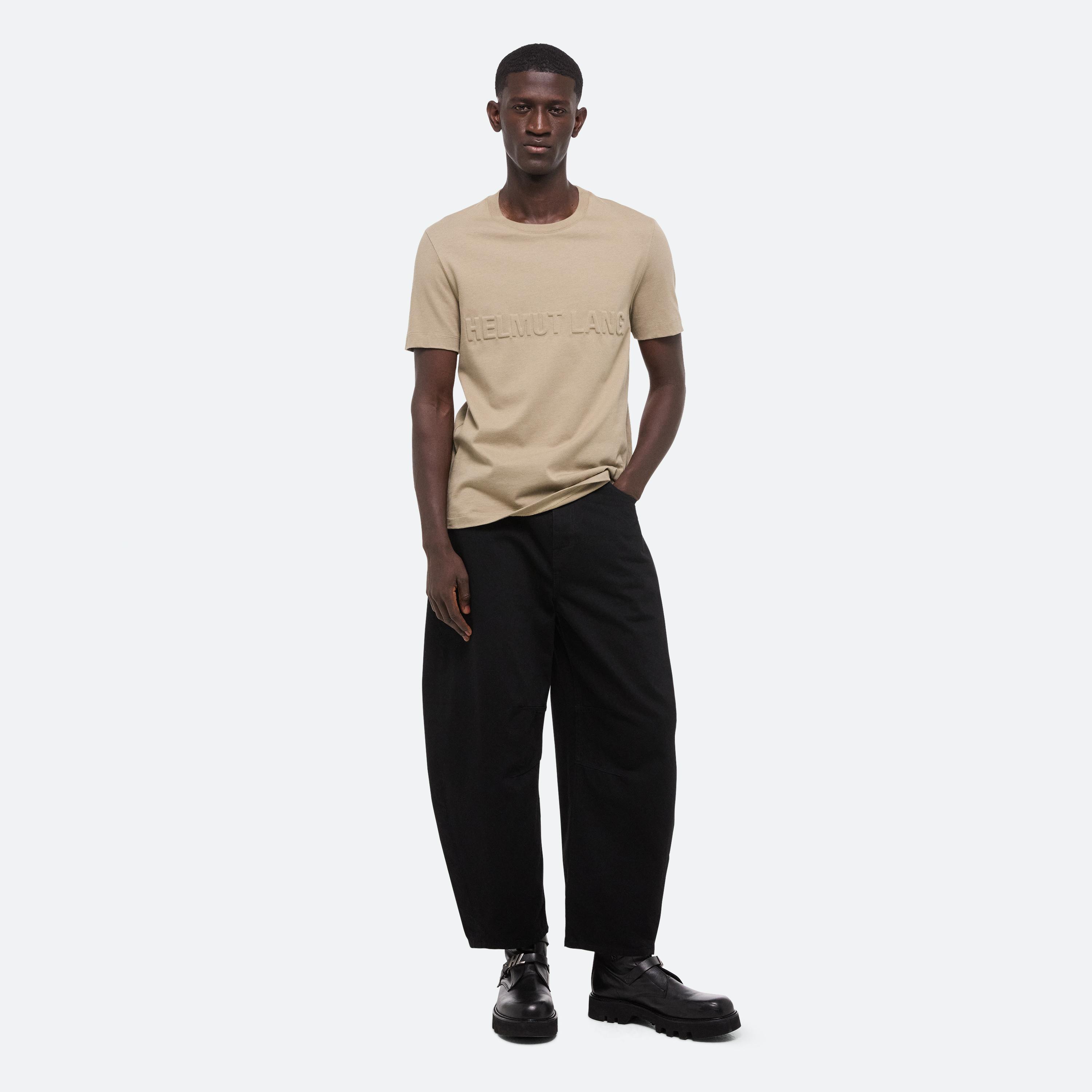 Helmut Lang Embossed Logo Tee In Khaki