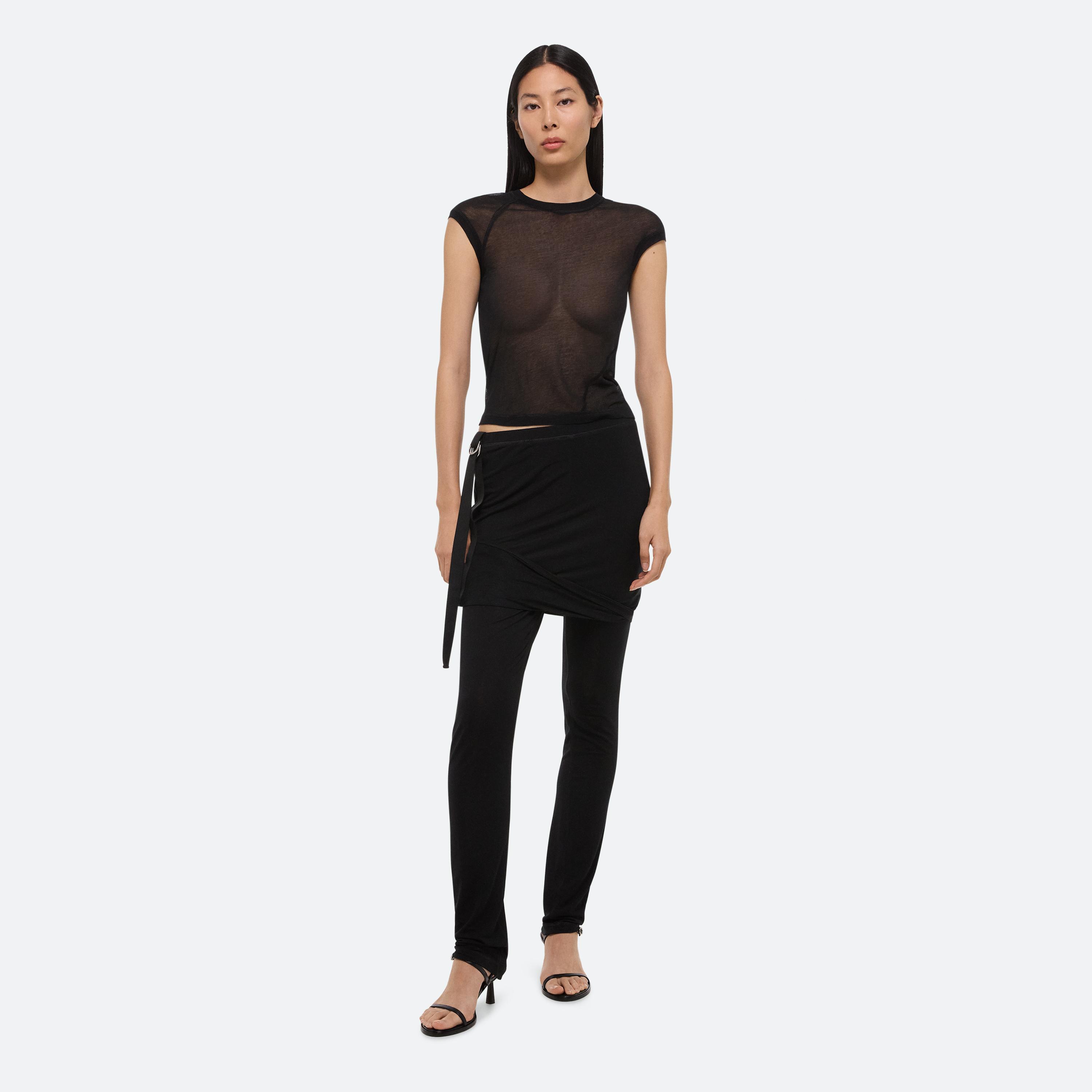 Helmut Lang Twisted Sheer Tee In Black