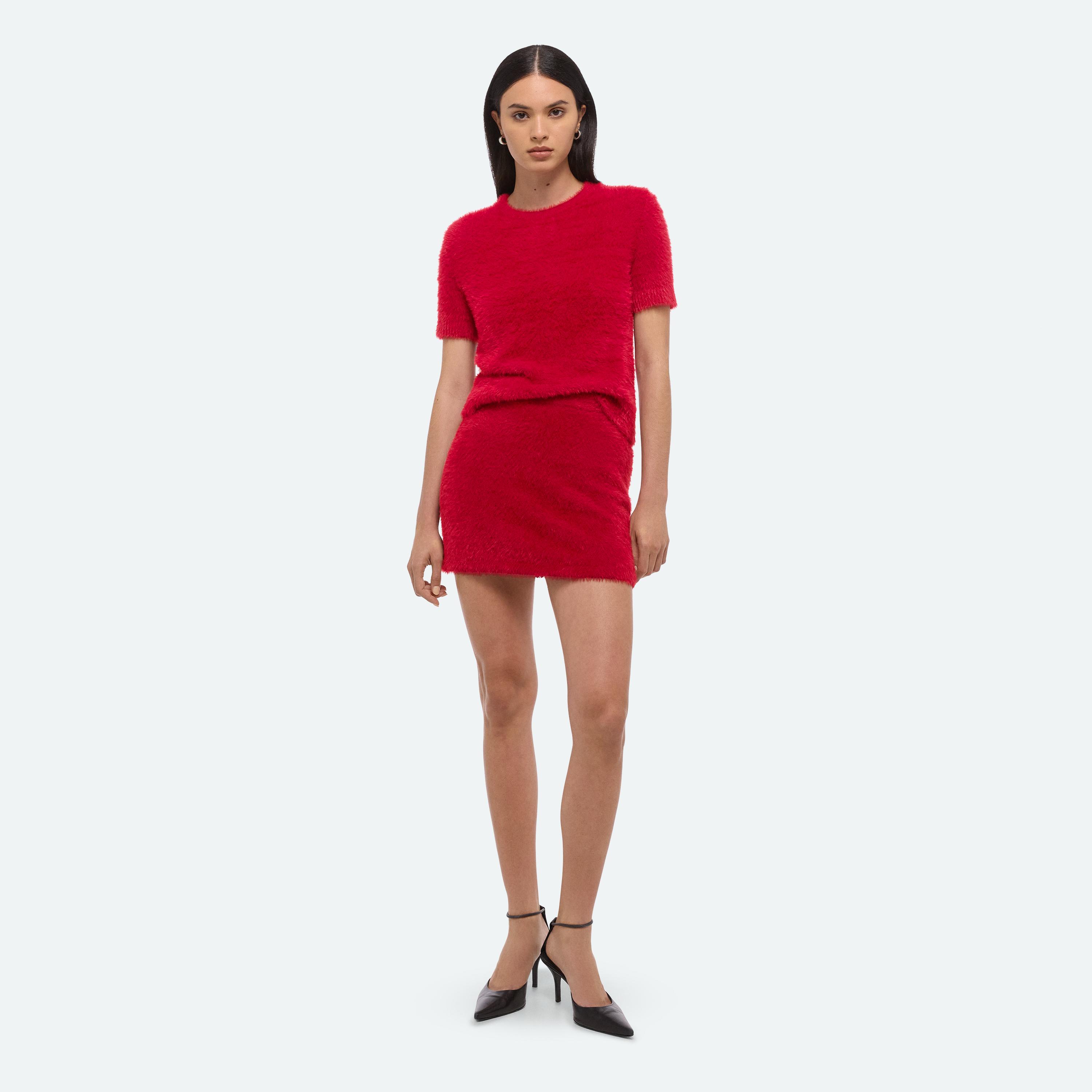 Helmut Lang Sweater Mini Skirt In Red