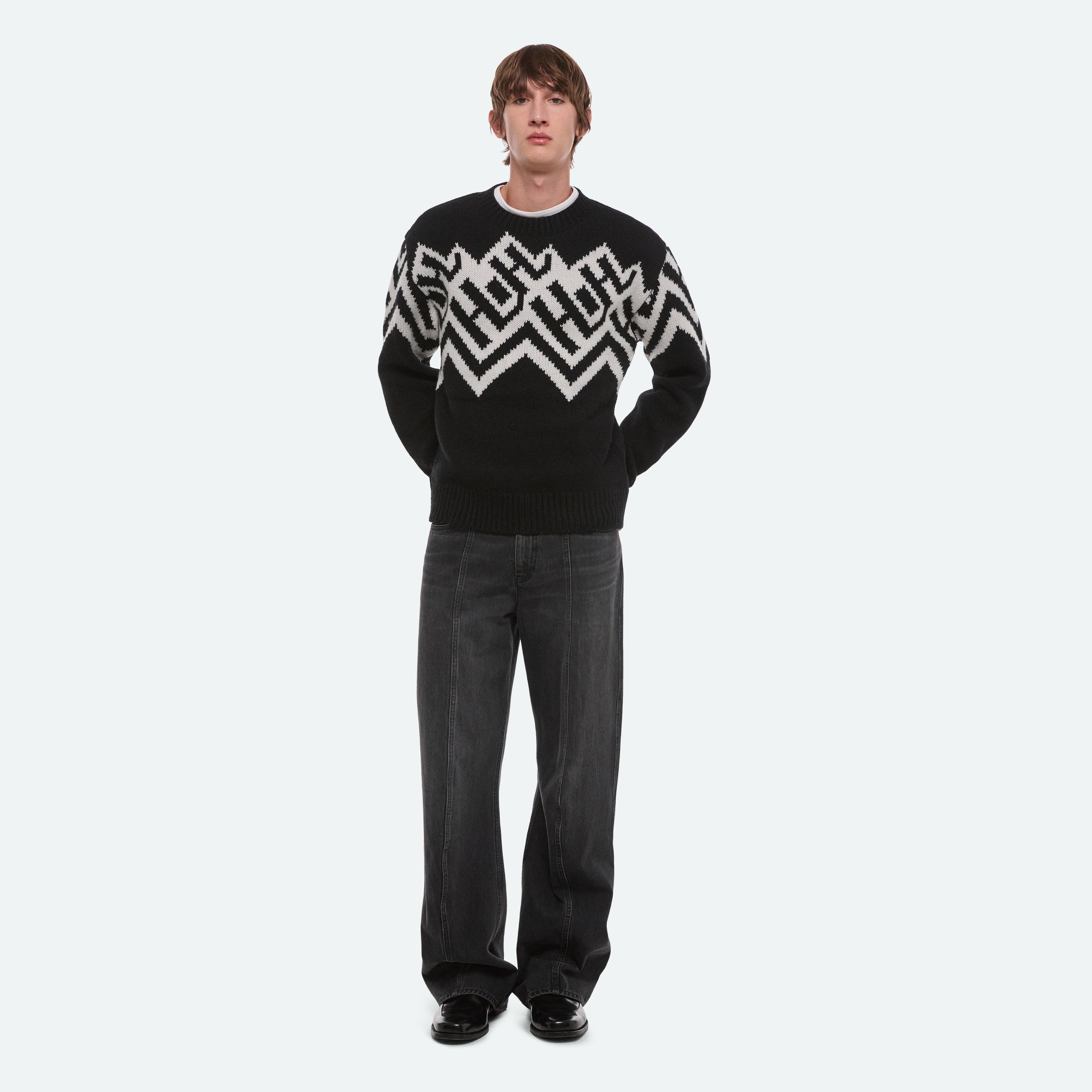 Helmut Lang Fair Isle Sweater In Multi