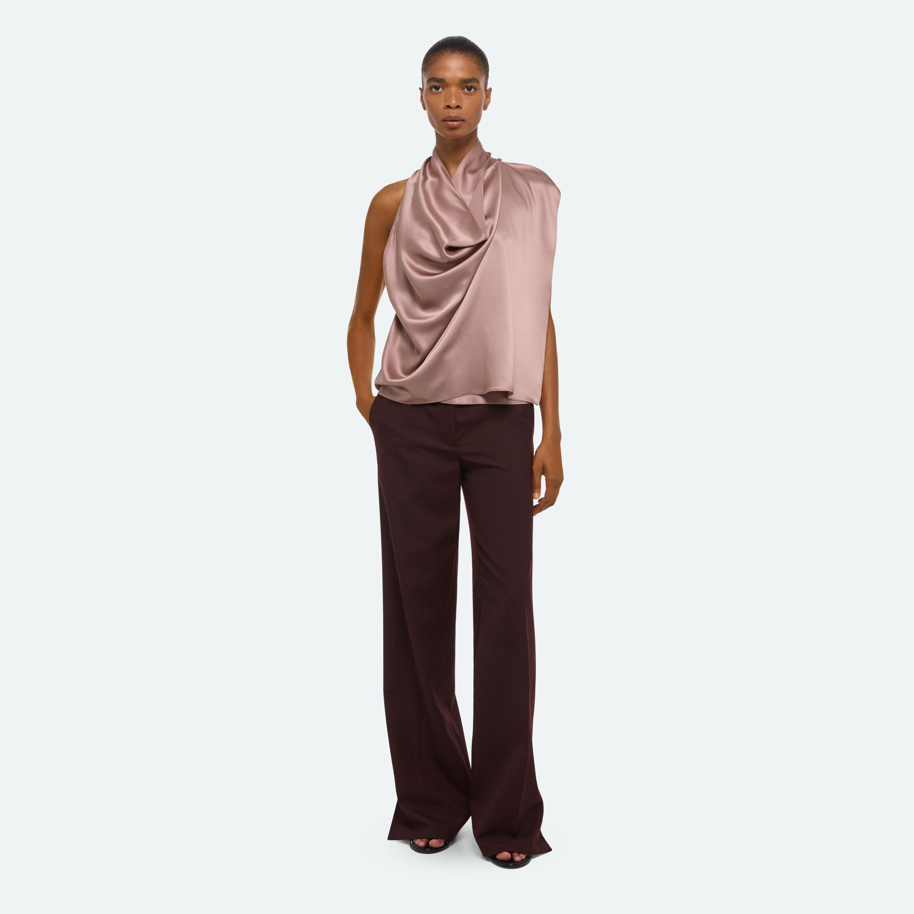 Helmut Lang Draped Cowl Top In Pink