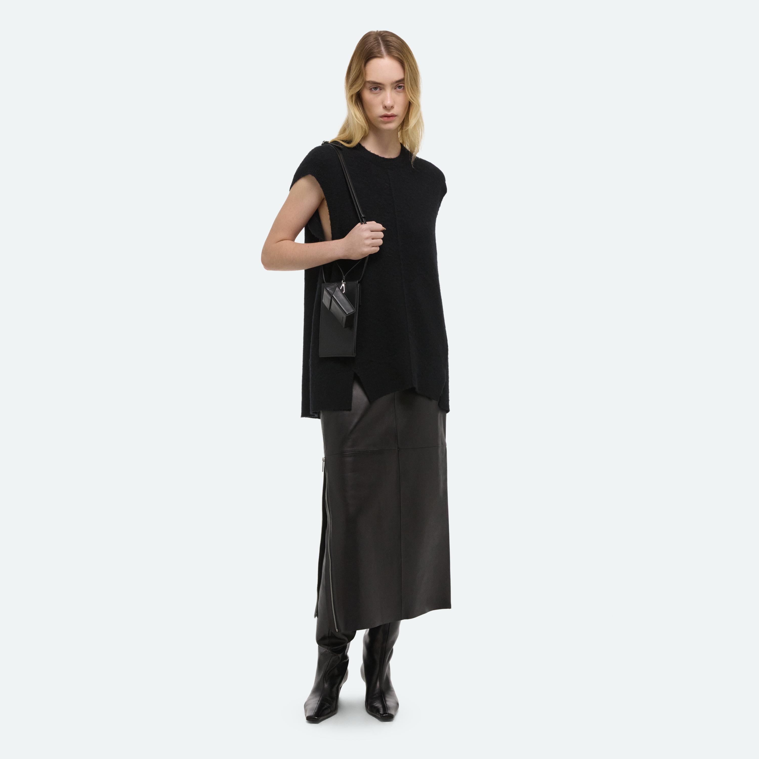 Helmut Lang Brushed Sweater Vest In Black