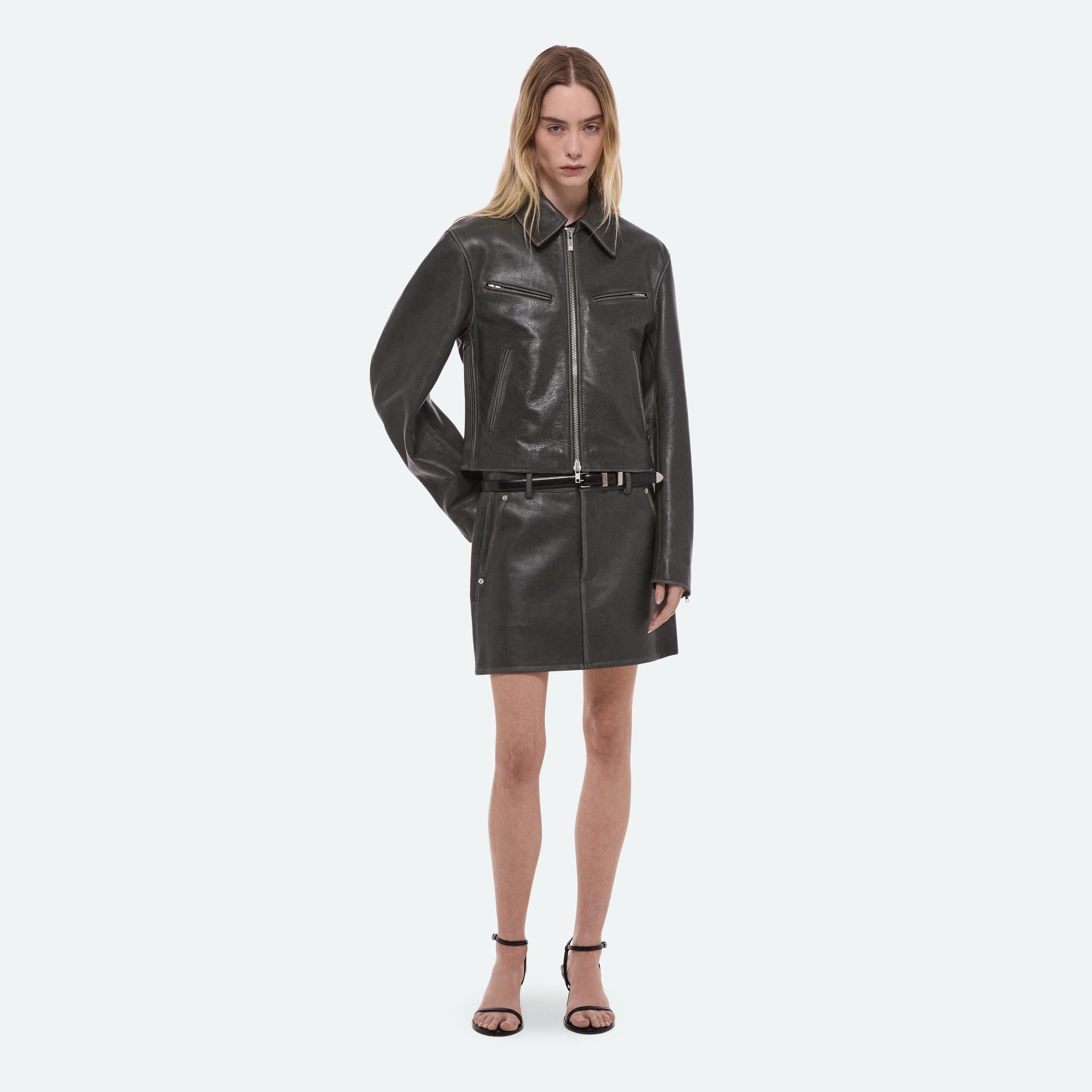 Leather Moto Skirt
