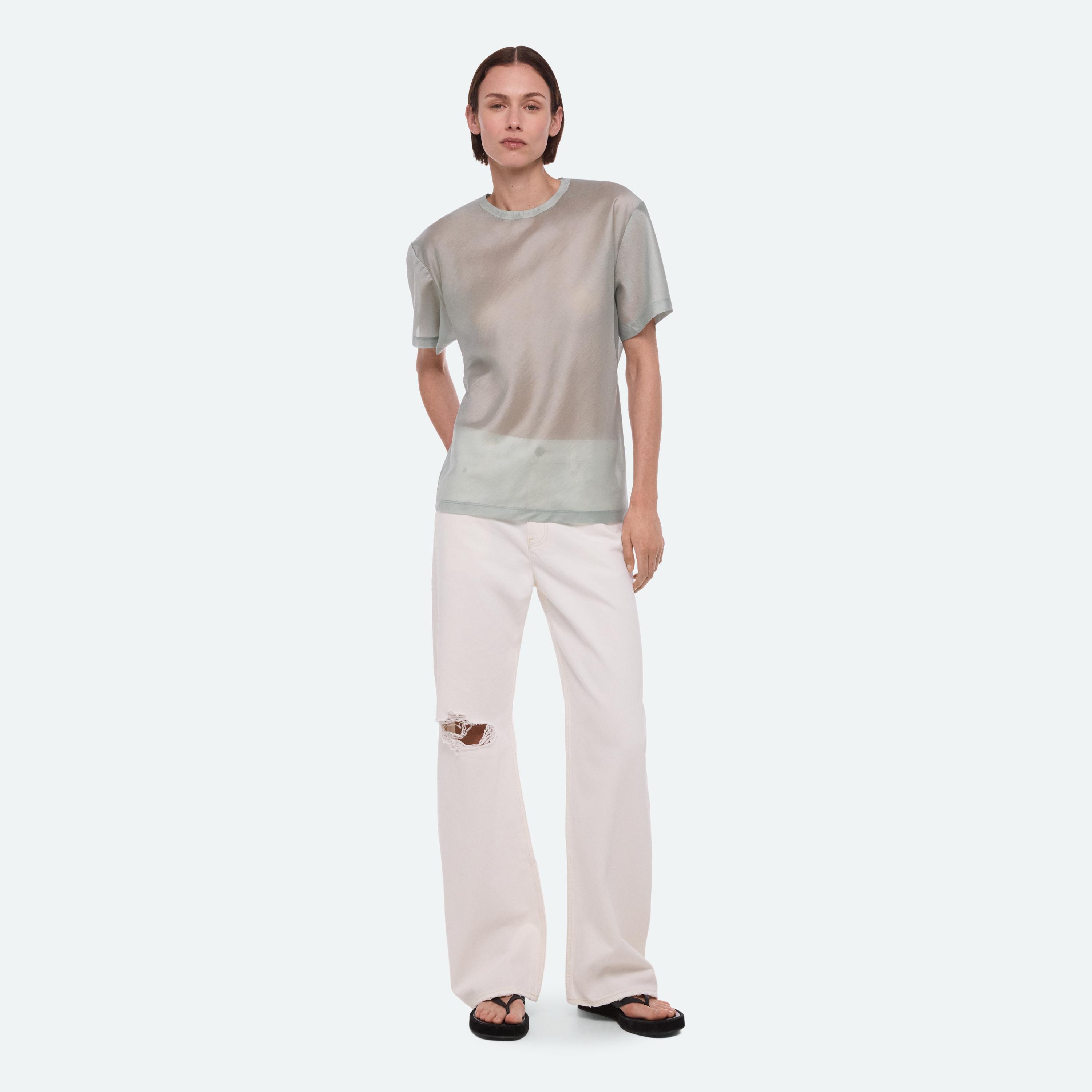 Helmut Lang Sheer Relaxed Tee In Gray