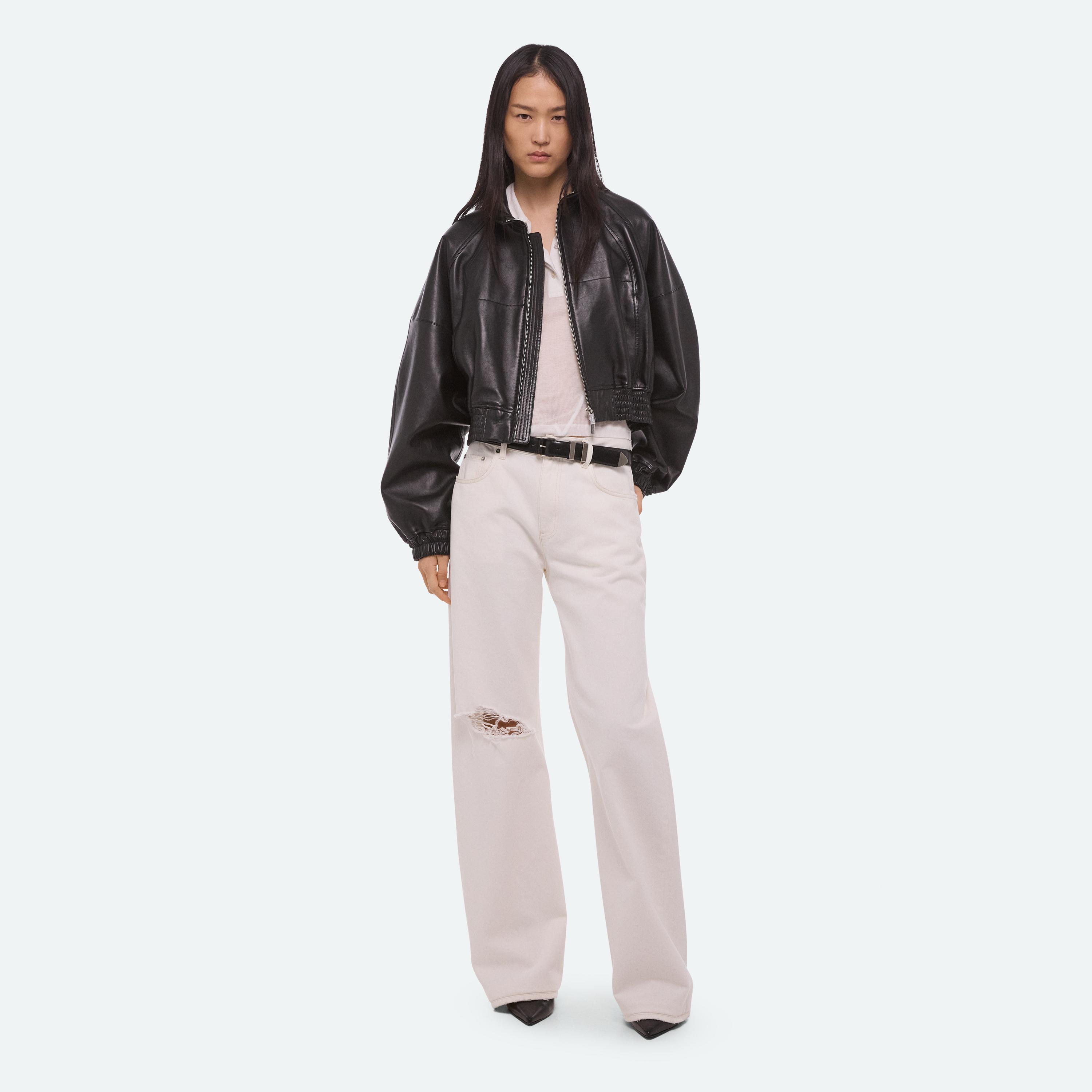 BONDED LEATHER BOMBER