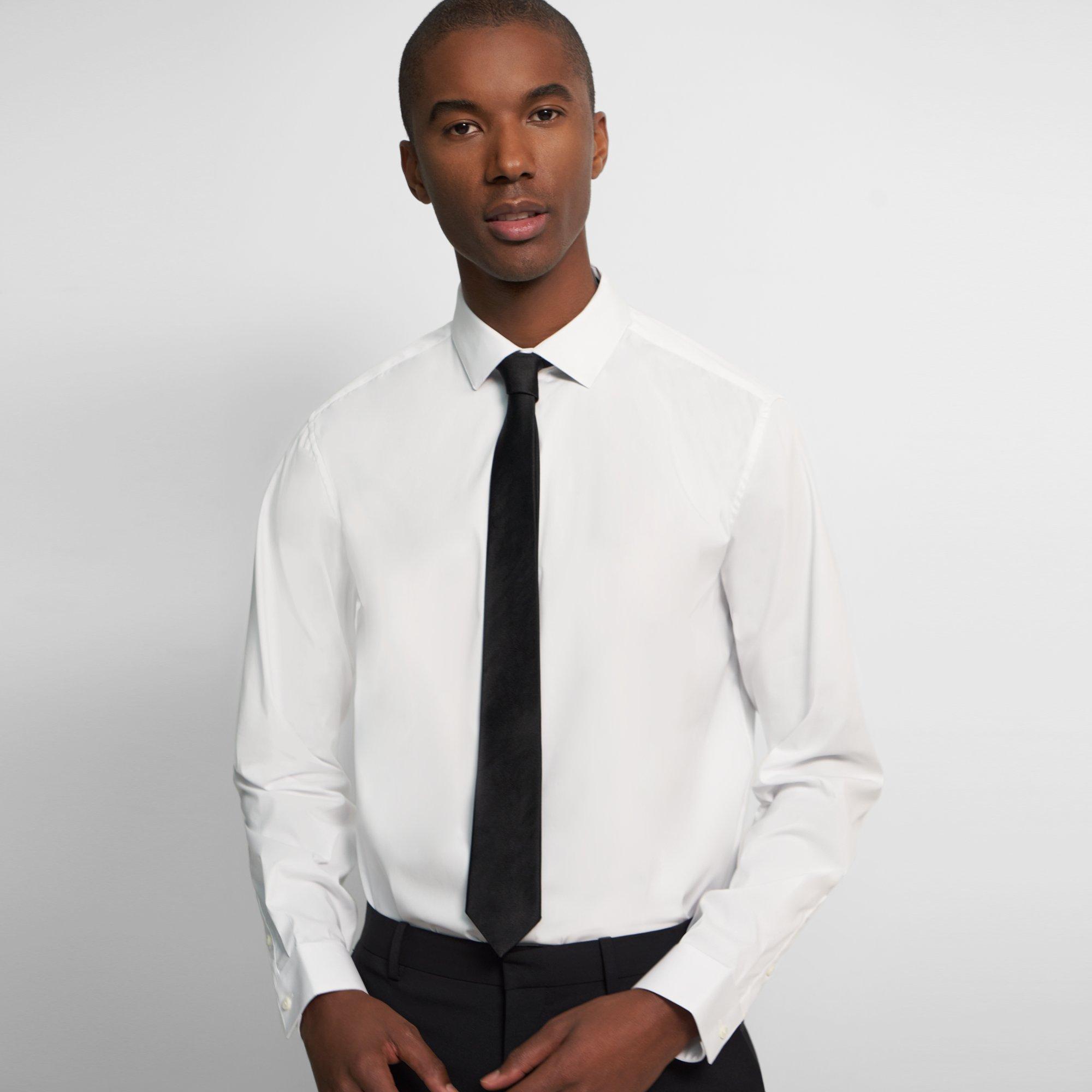 Theory Roadster Tie In Solid Silk In Black