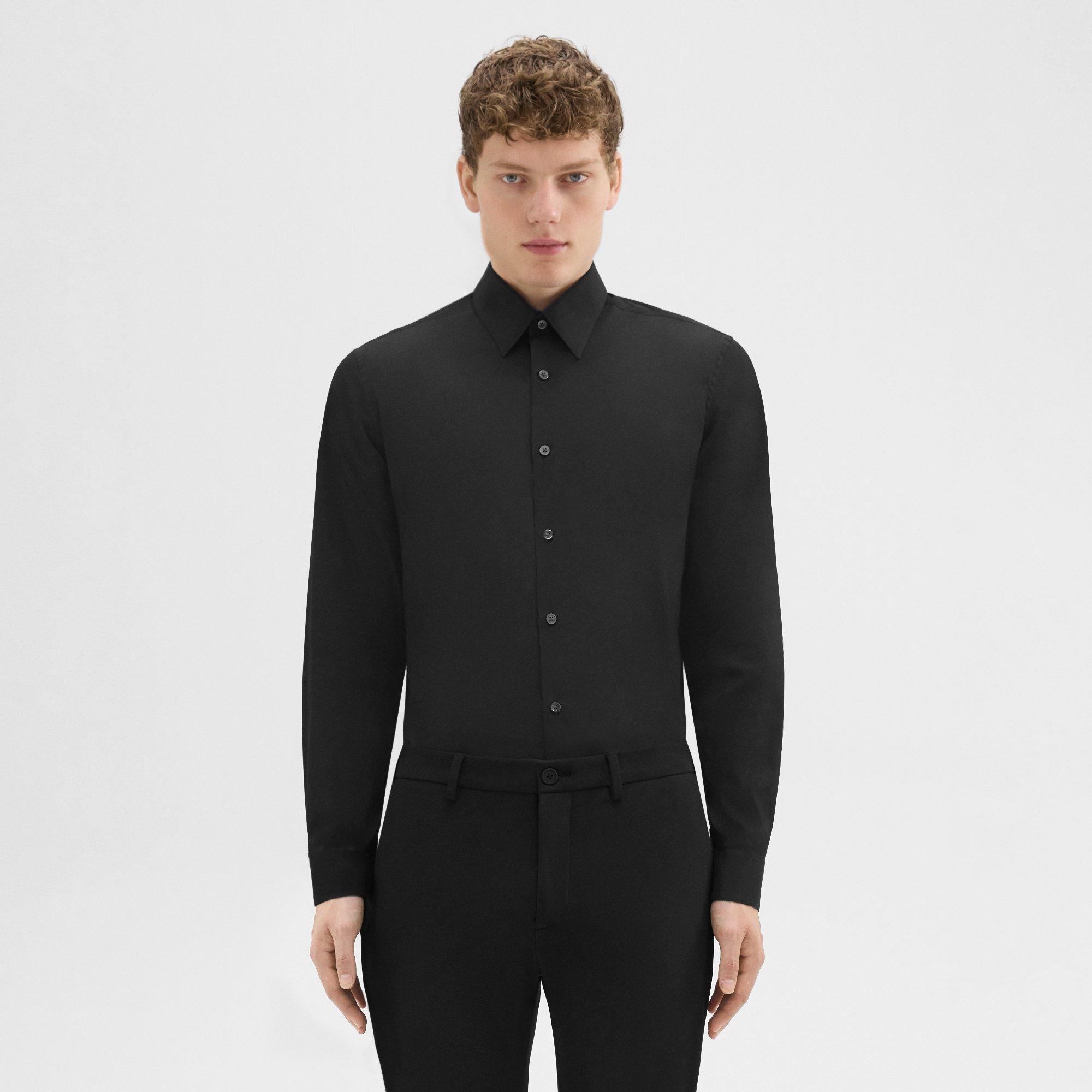 Theory Sylvain Shirt In Good Cotton In Black