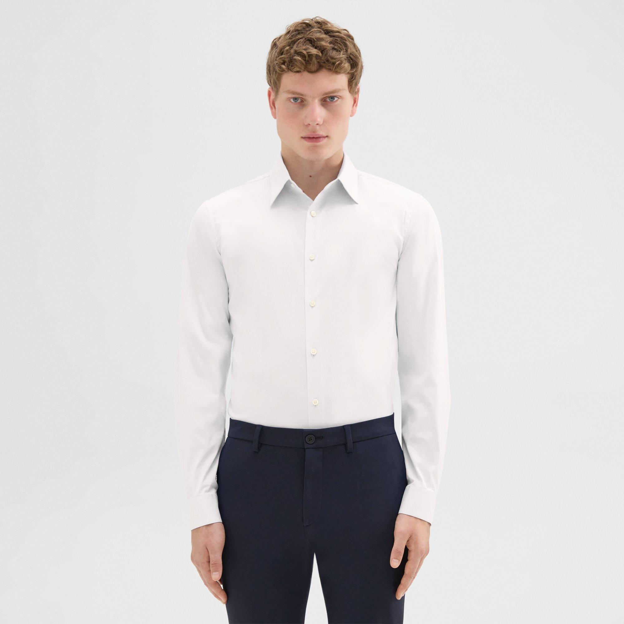 Theory Sylvain Shirt In Good Cotton In White