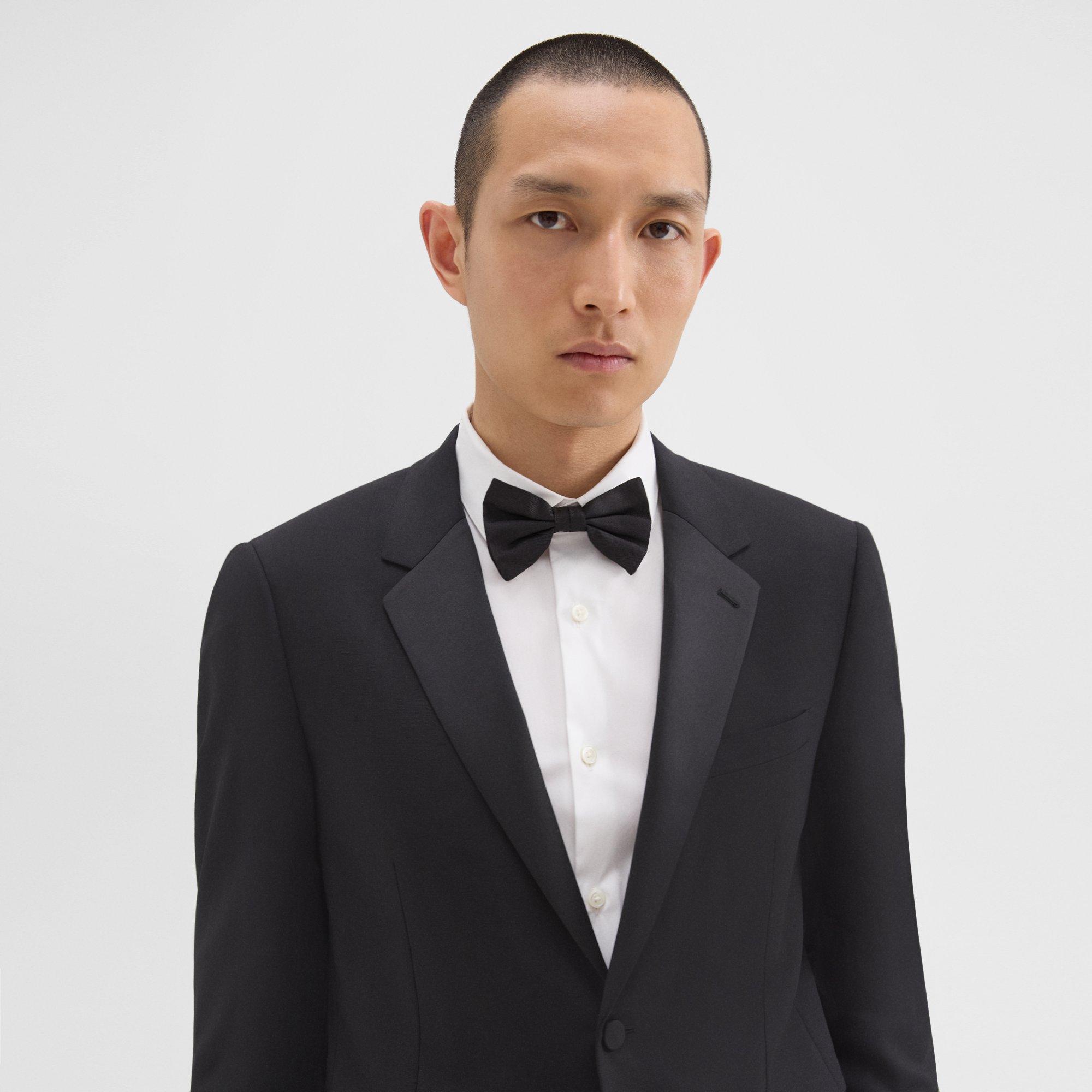 Shop Theory Bow Tie In Silk In Black
