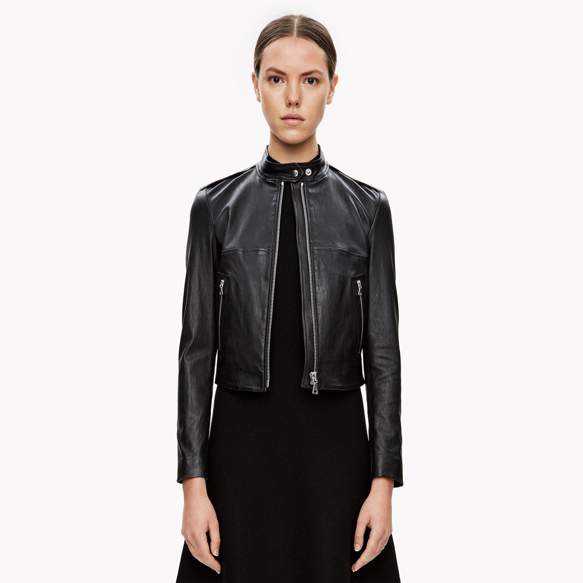 Theory Stretch Leather Crop Jacket