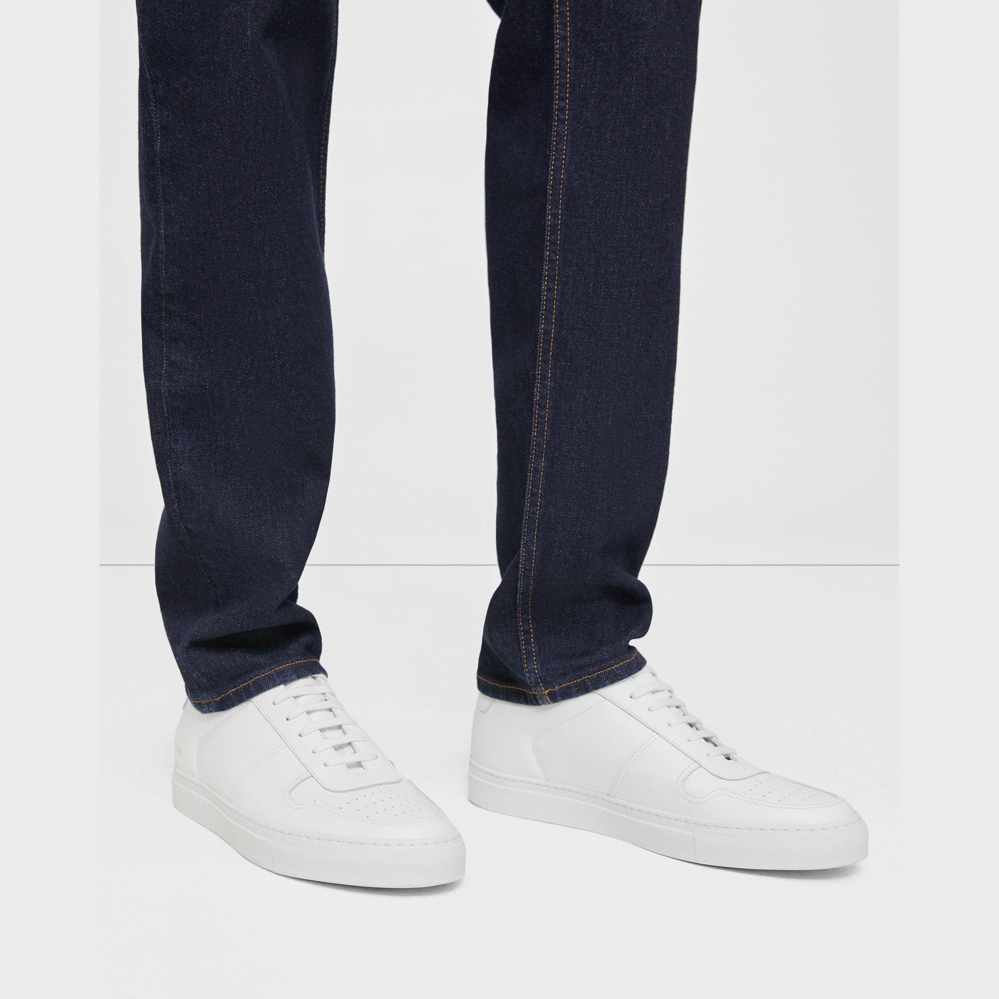 Theory Common Projects Men's Bball Low-top Sneakers In White