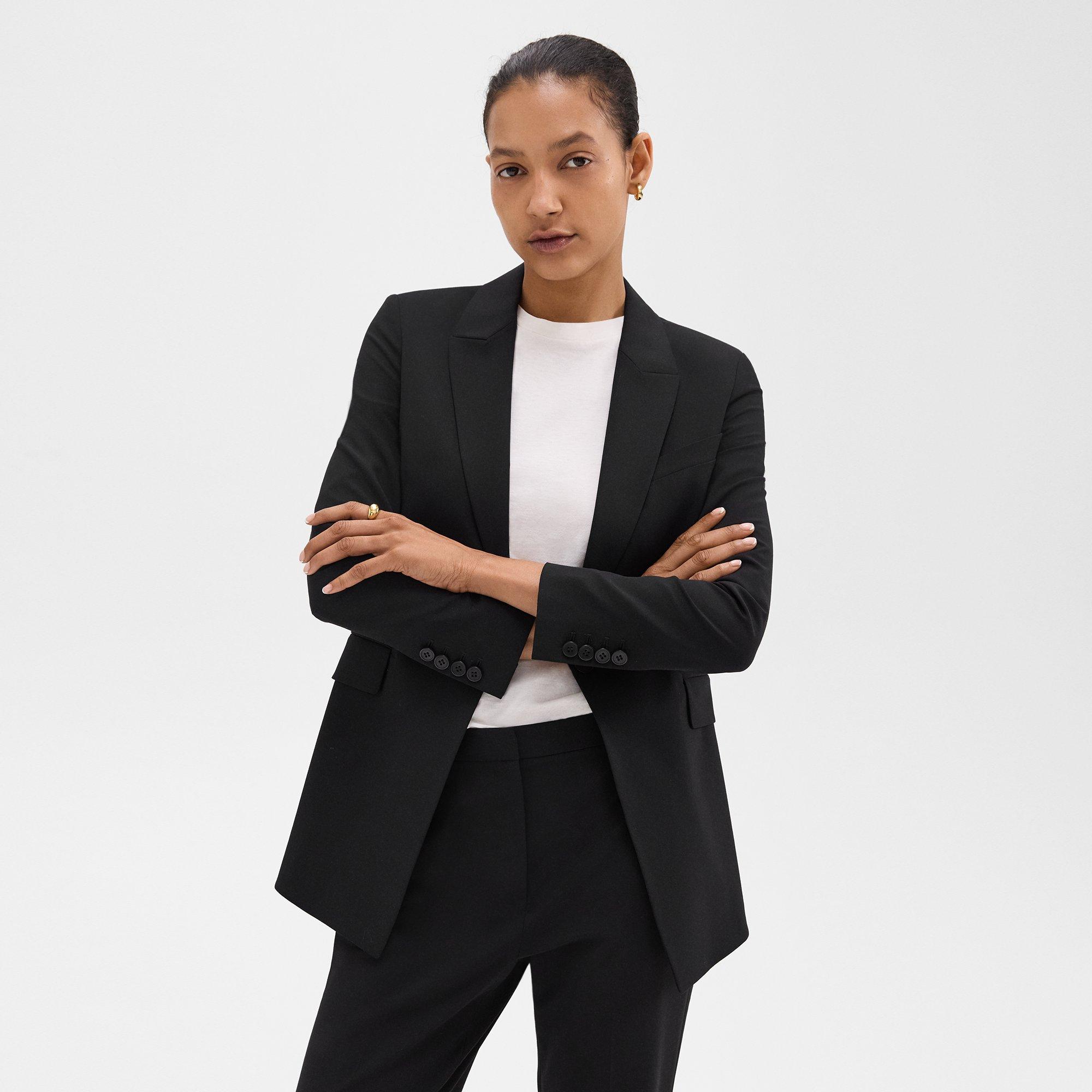 Shop Theory Etiennette Blazer In Good Wool In Black