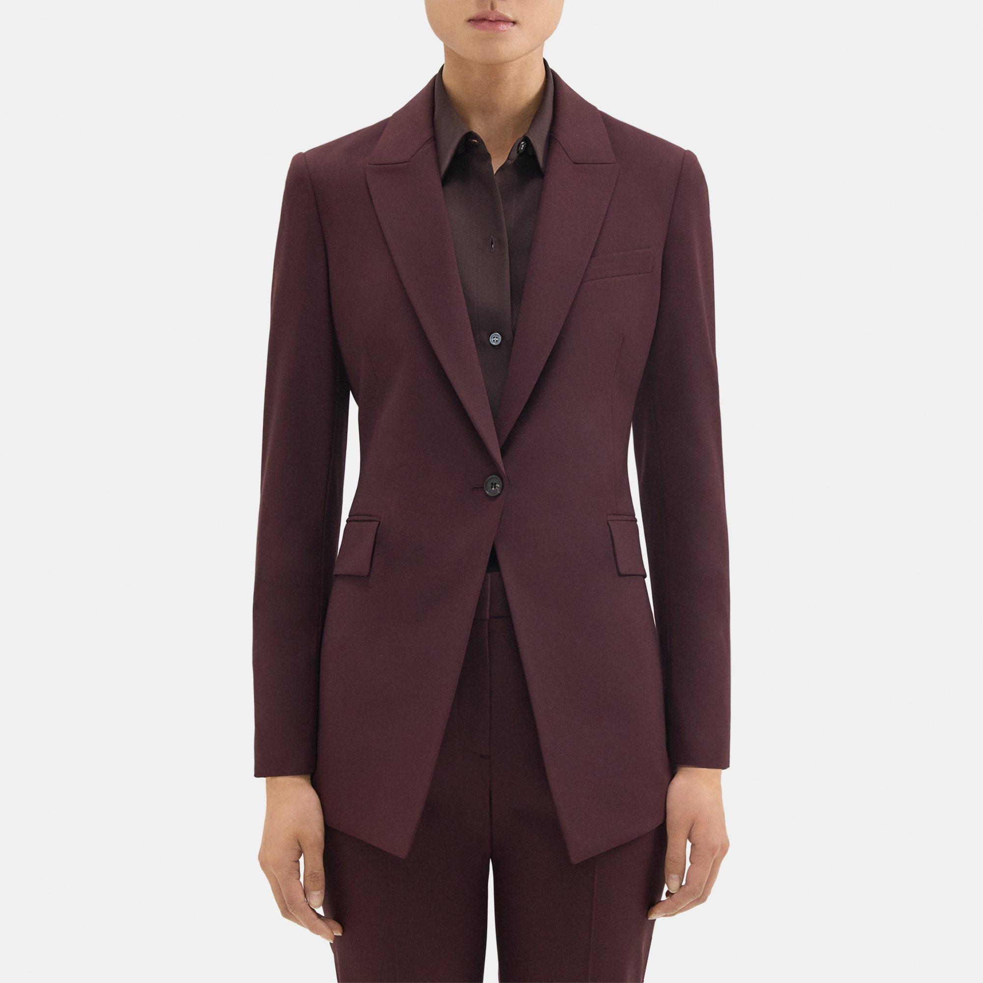 Single-Breasted Blazer in Stretch Wool