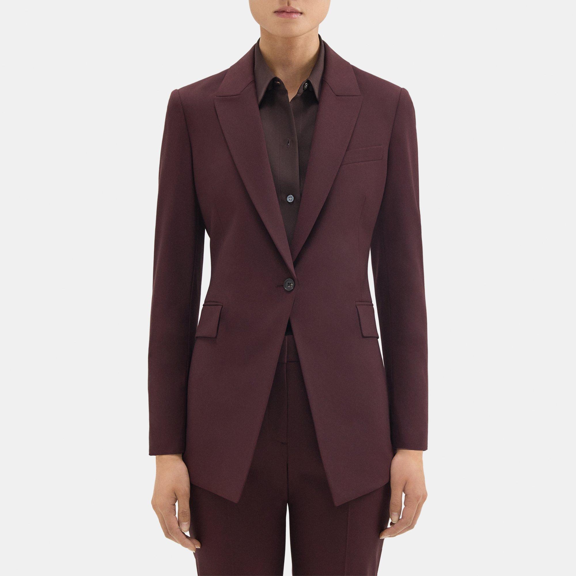 Theory Etiennette Blazer In Good Wool In Malbec