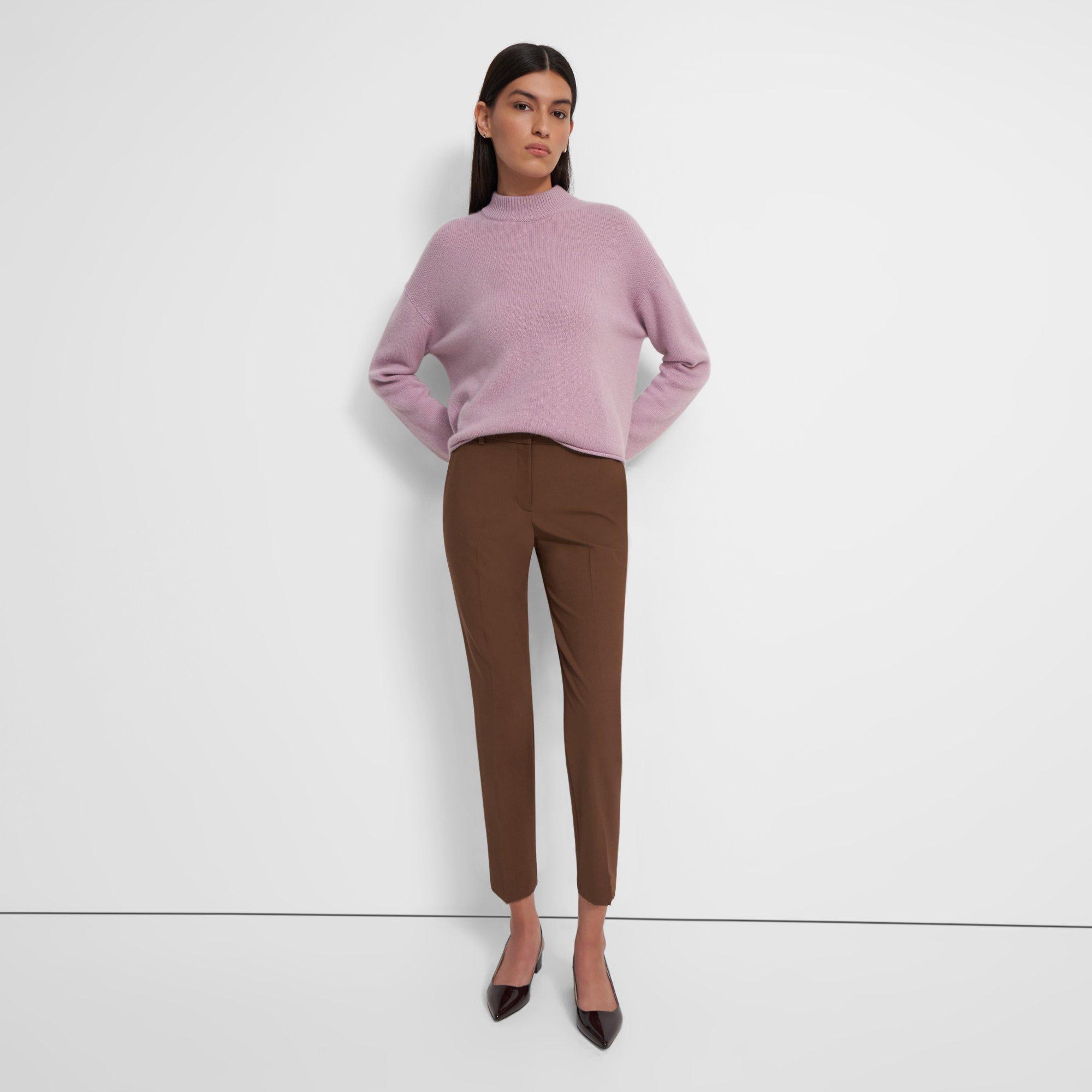 Theory Treeca Wool-blend Pant In Russet