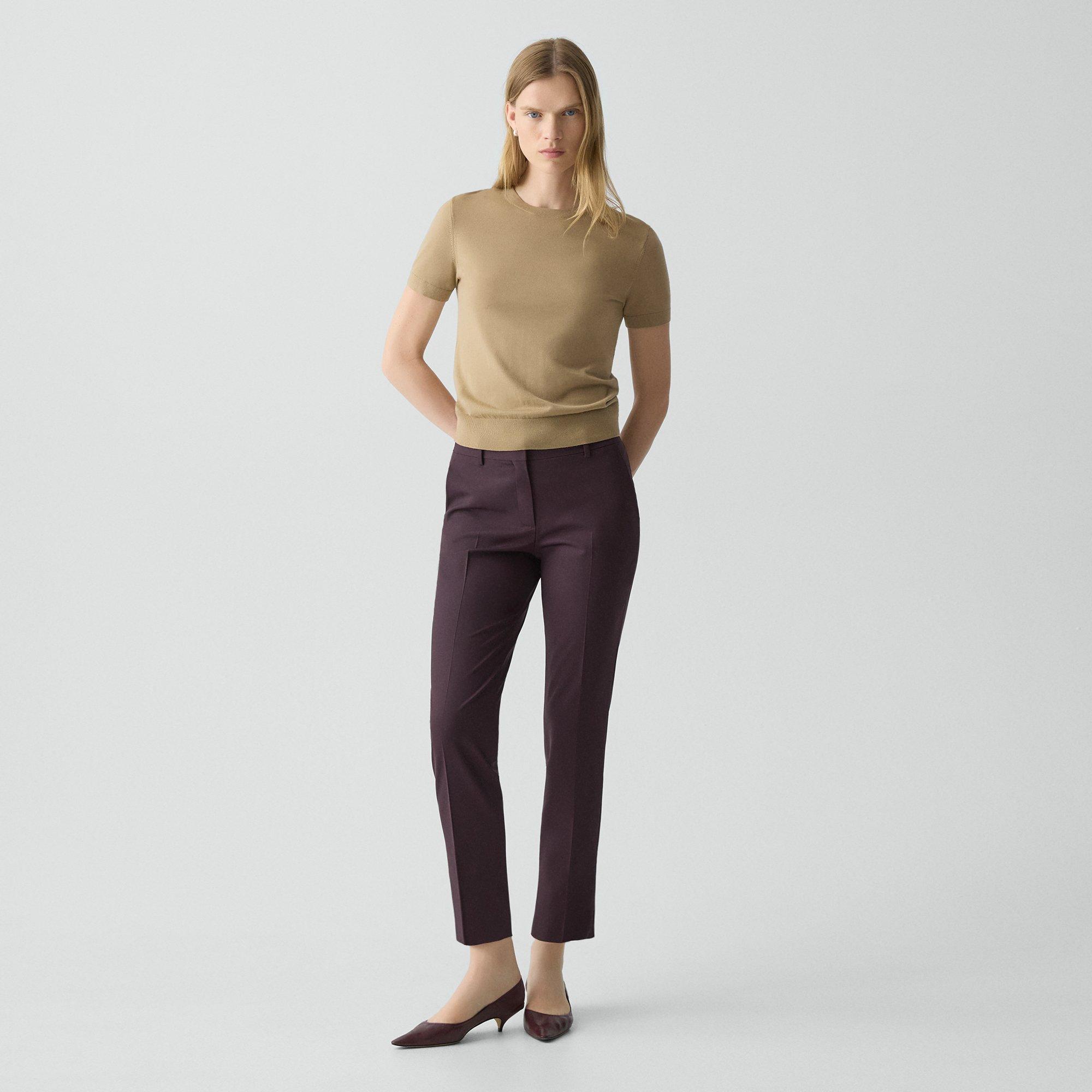Theory Treeca Pant In Good Wool In Purple