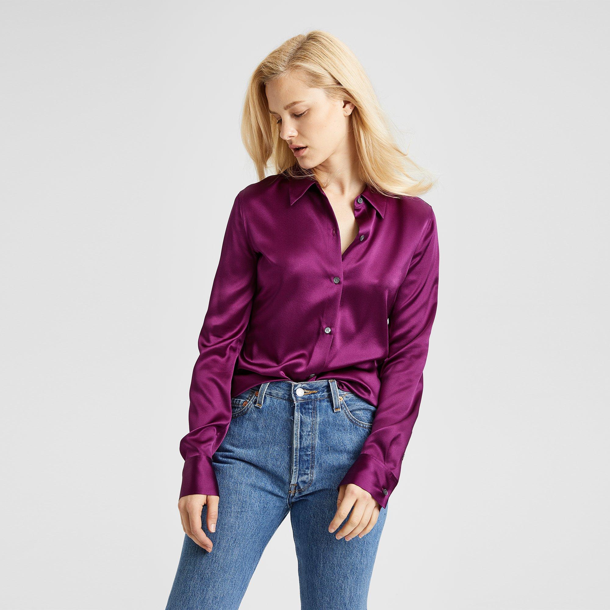 Satin Perfect Fitted Shirt Theory 