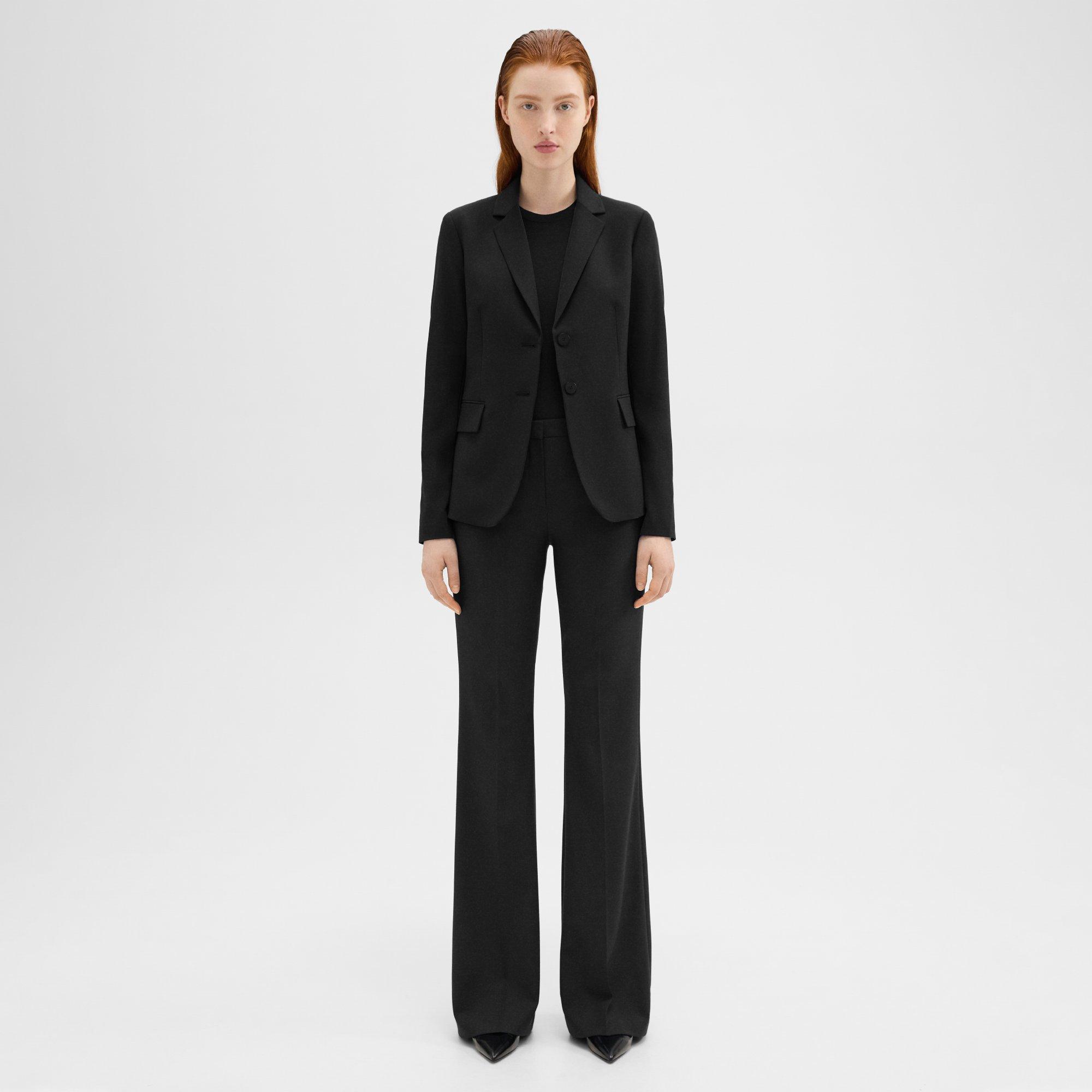 Theory Demitria Pant In Good Wool In Black
