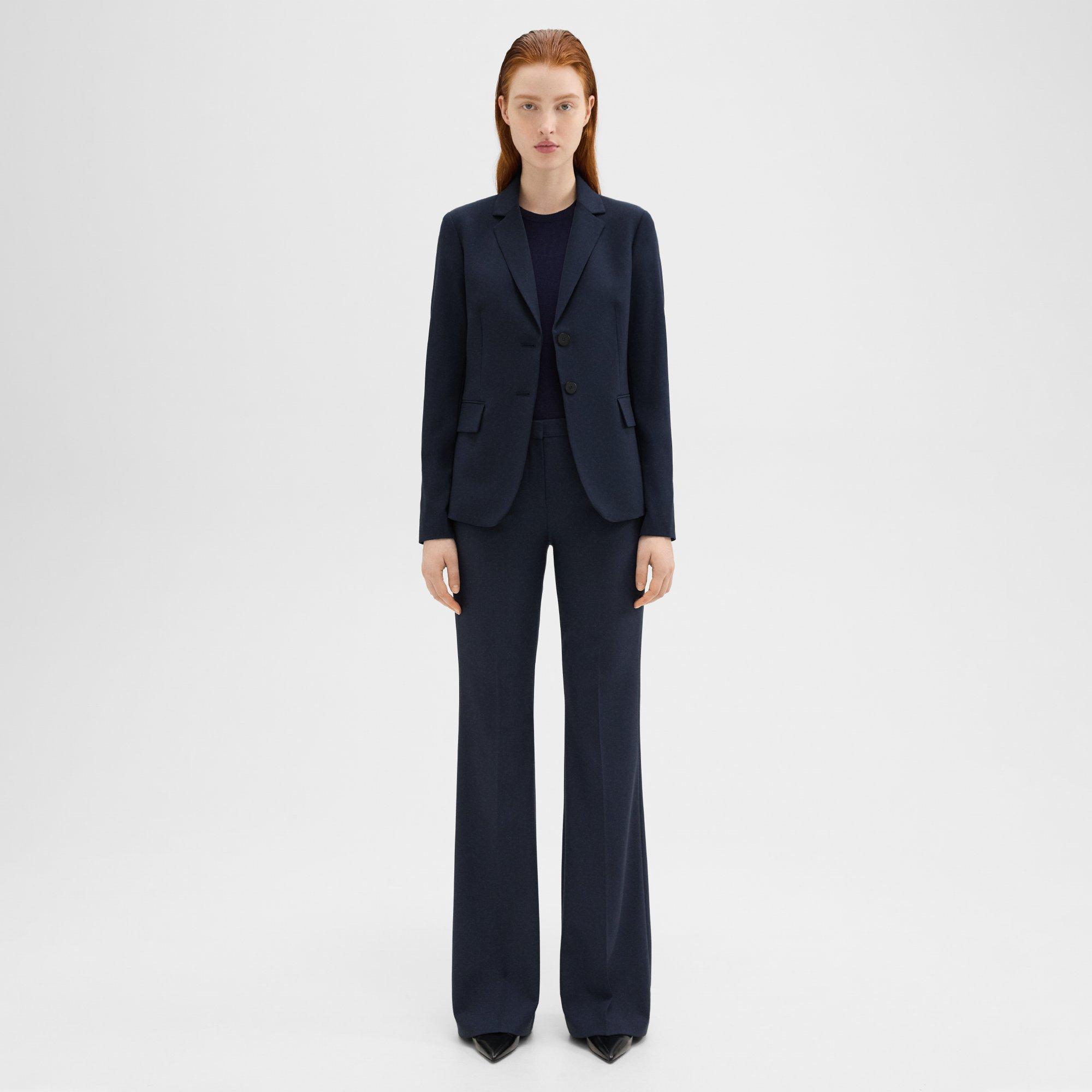 Theory Demitria Pant In Good Wool In Nocturne Navy