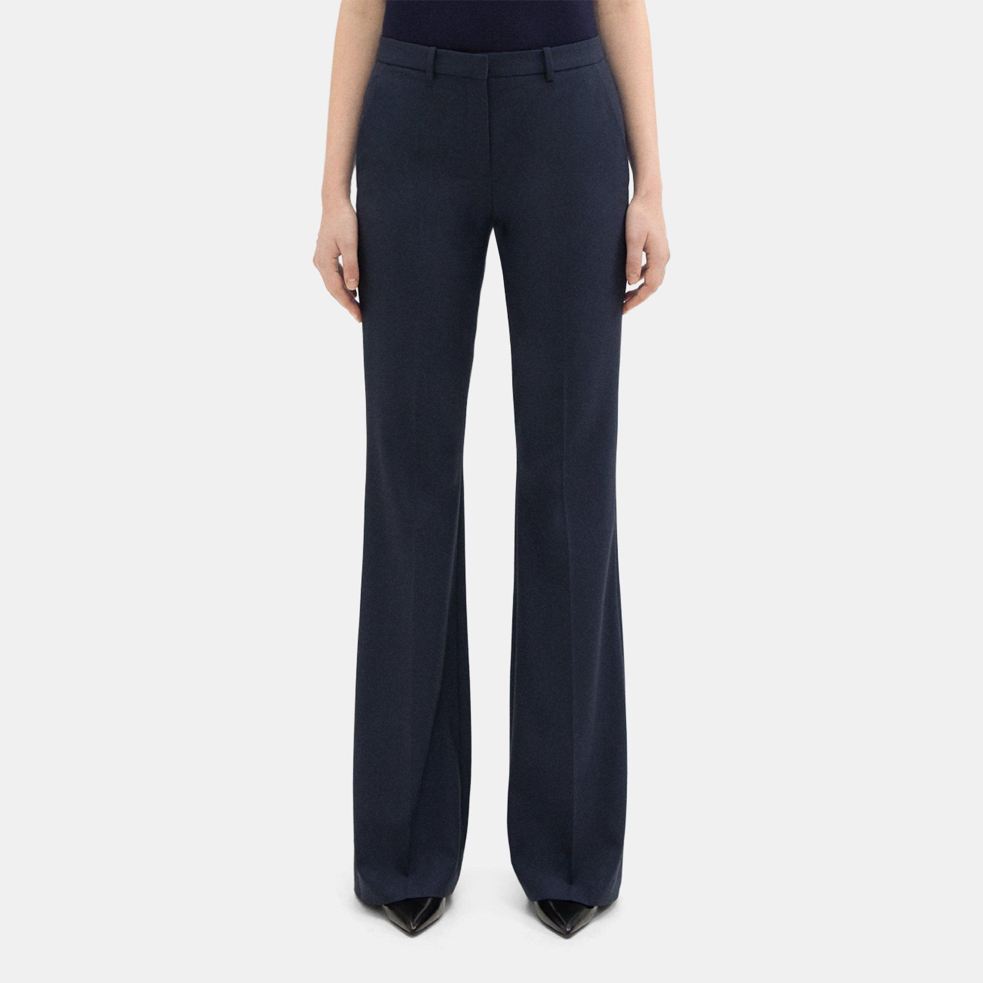 Theory Demitria Pant In Good Wool In Nocturne Navy