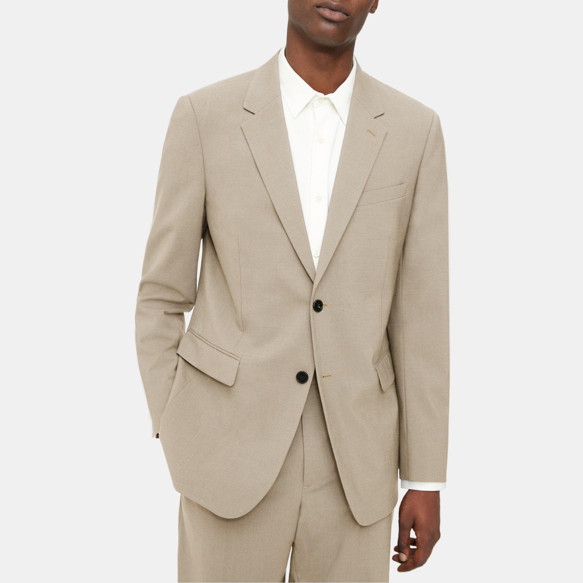 Theory Chambers Blazer In Stretch Wool In Dark Sand