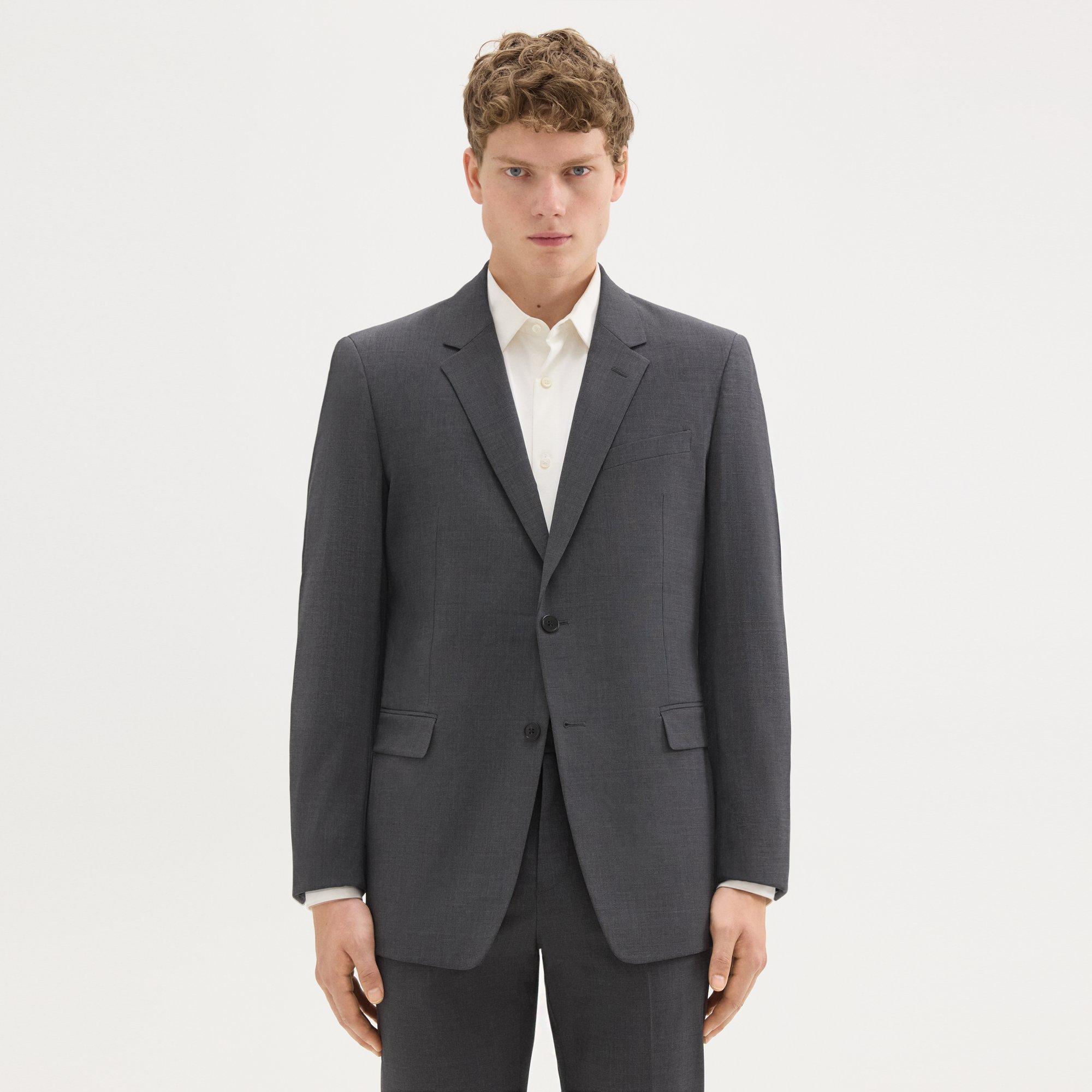 Theory Chambers Blazer In Stretch Wool In Medium Charcoal