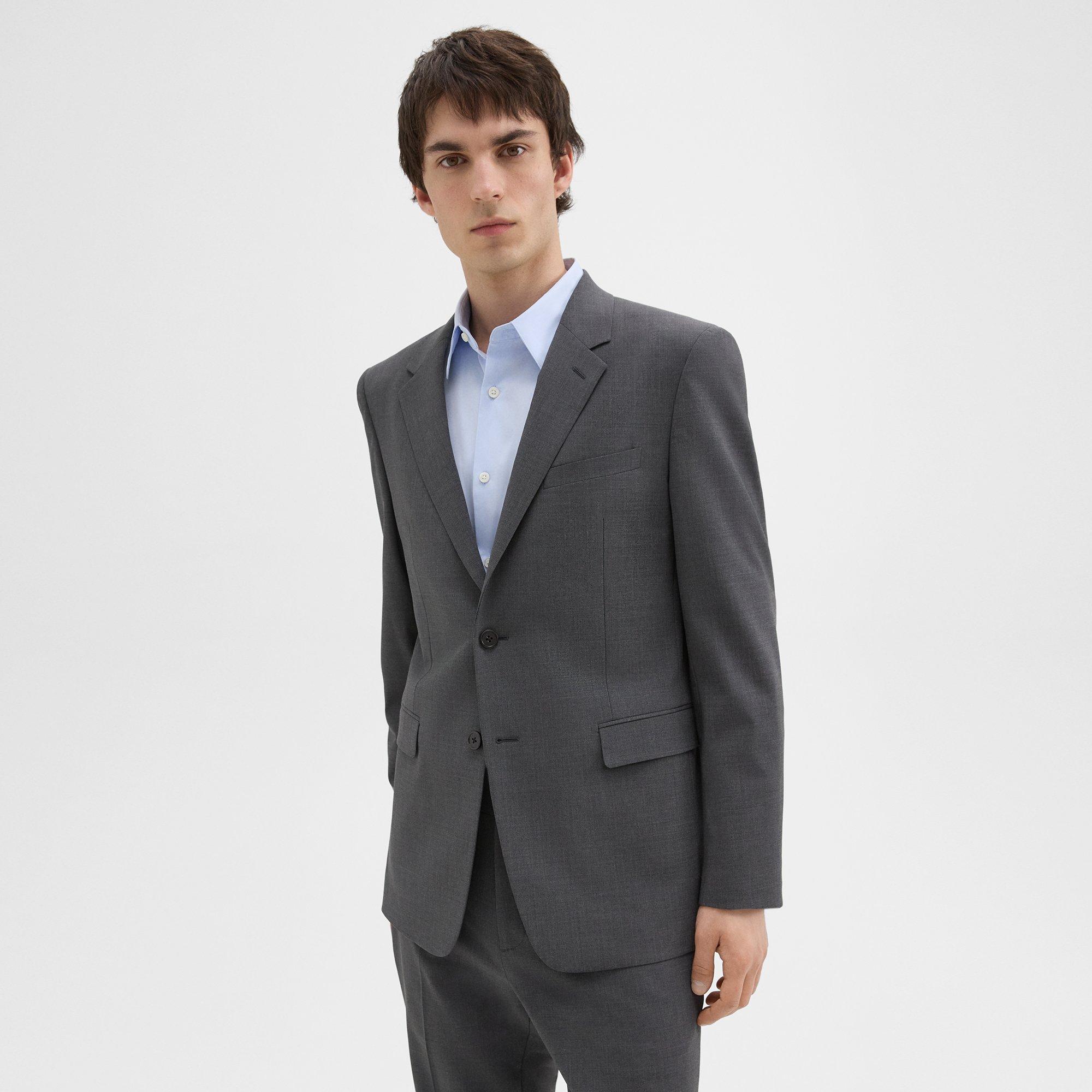 Theory Chambers Blazer In Stretch Wool In Medium Charcoal