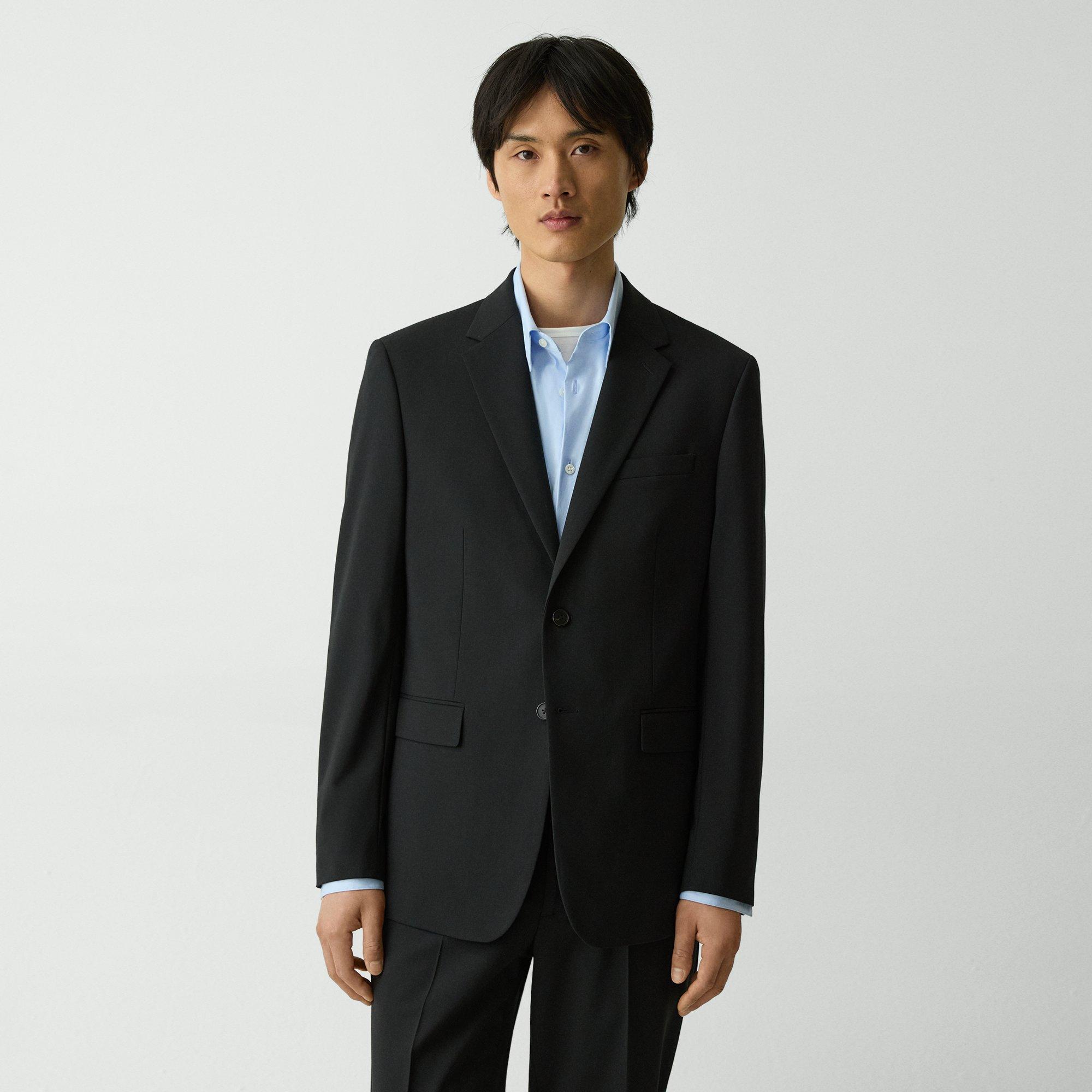 Theory Chambers Blazer In Stretch Wool In Deep Black