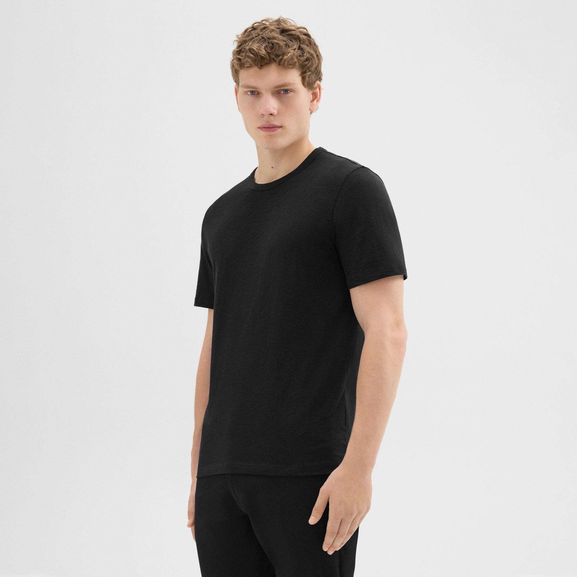 Theory Cosmos Essential Slub Cotton T-shirt In Black
