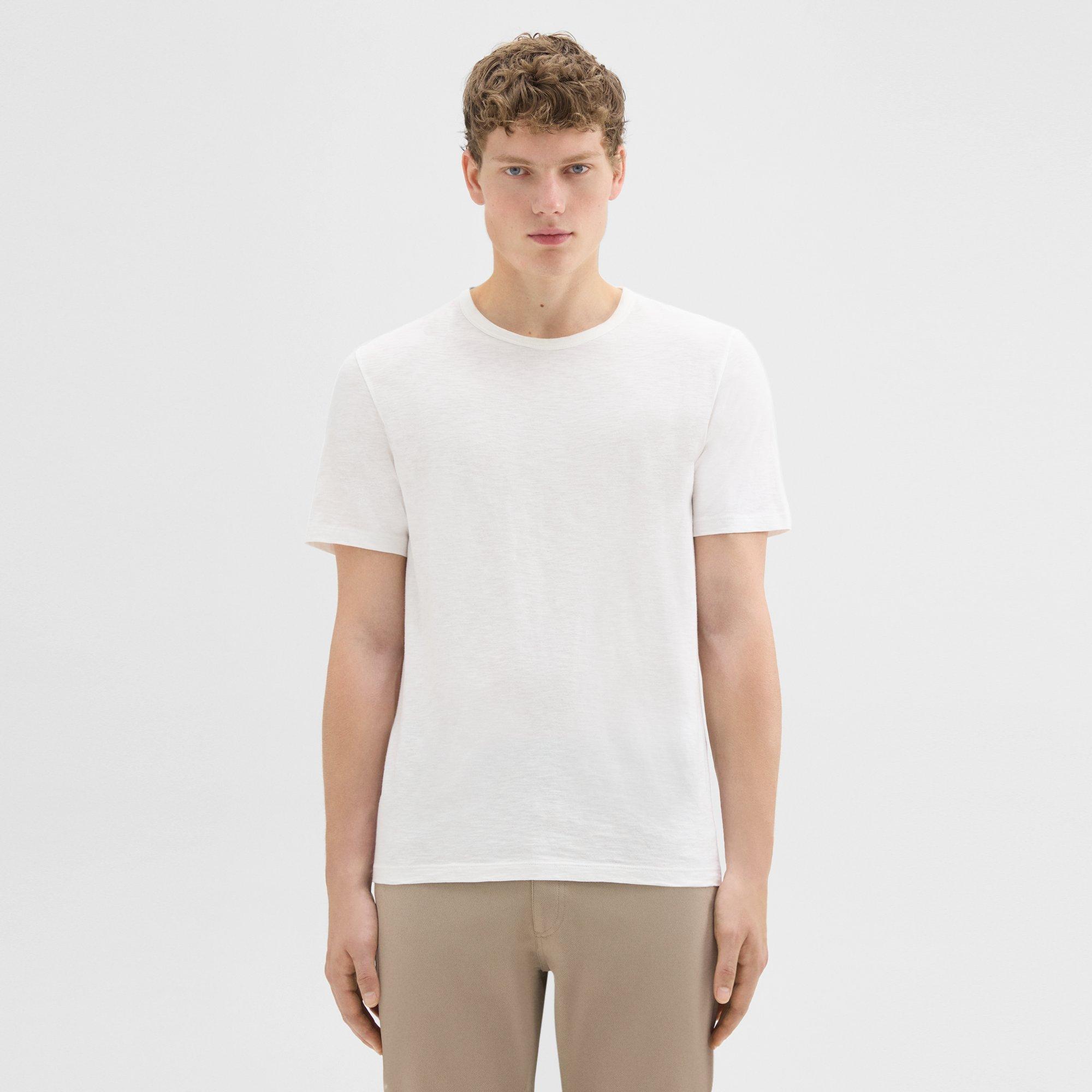 Shop Theory Essential Tee In Cosmos Slub Cotton In White