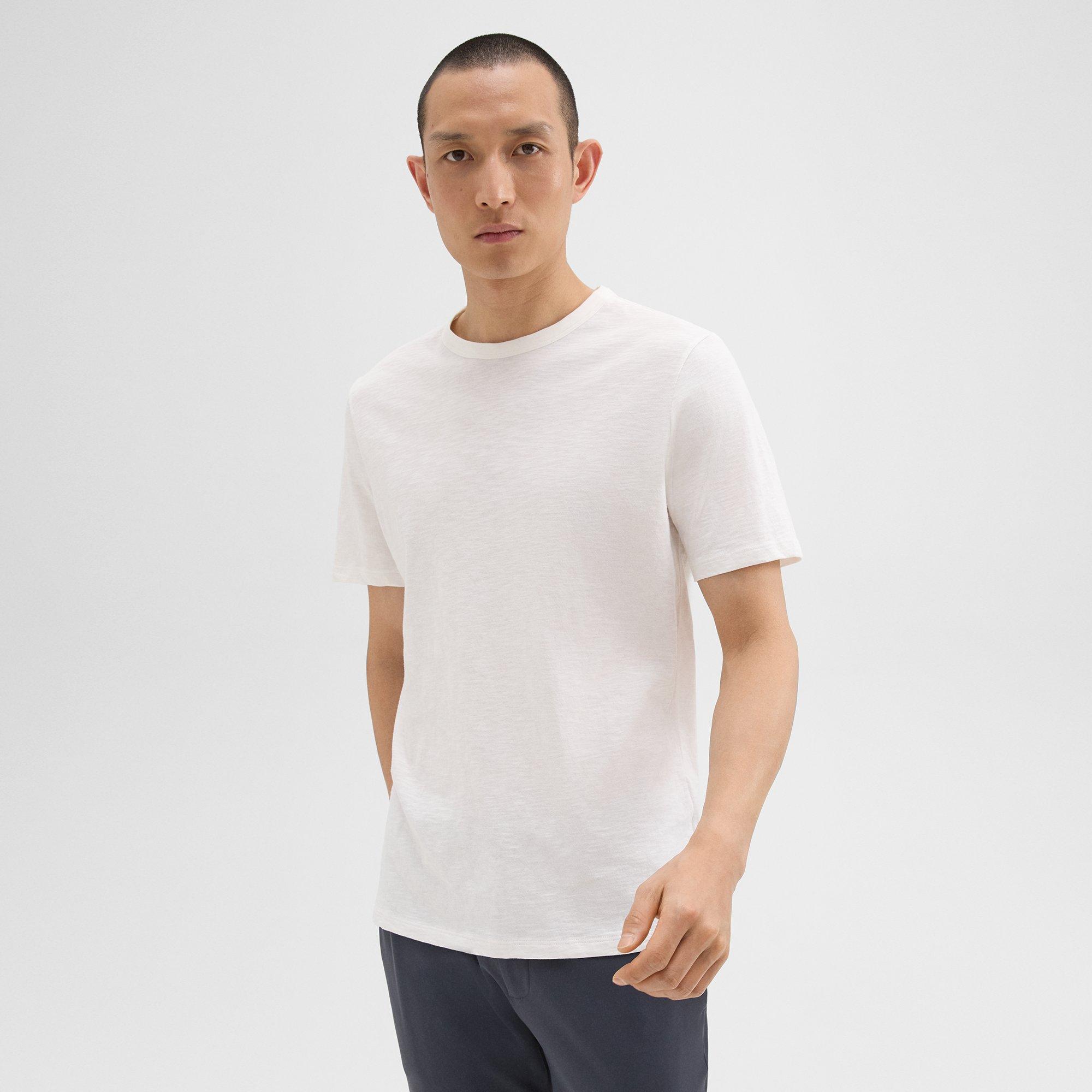 Shop Theory Essential Tee In Cosmos Slub Cotton In White