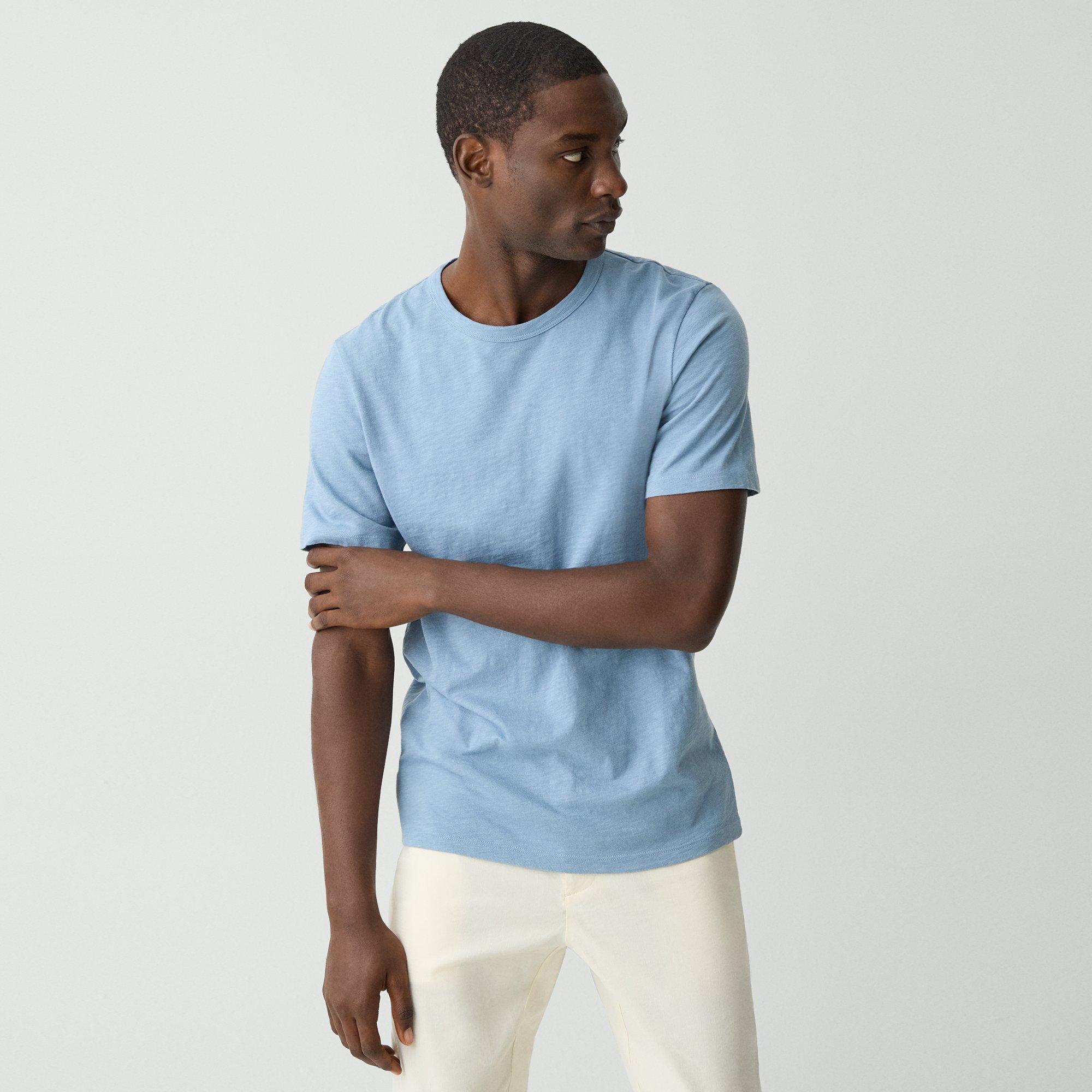 Theory Essential Tee In Cosmos Slub Cotton In Rainstorm