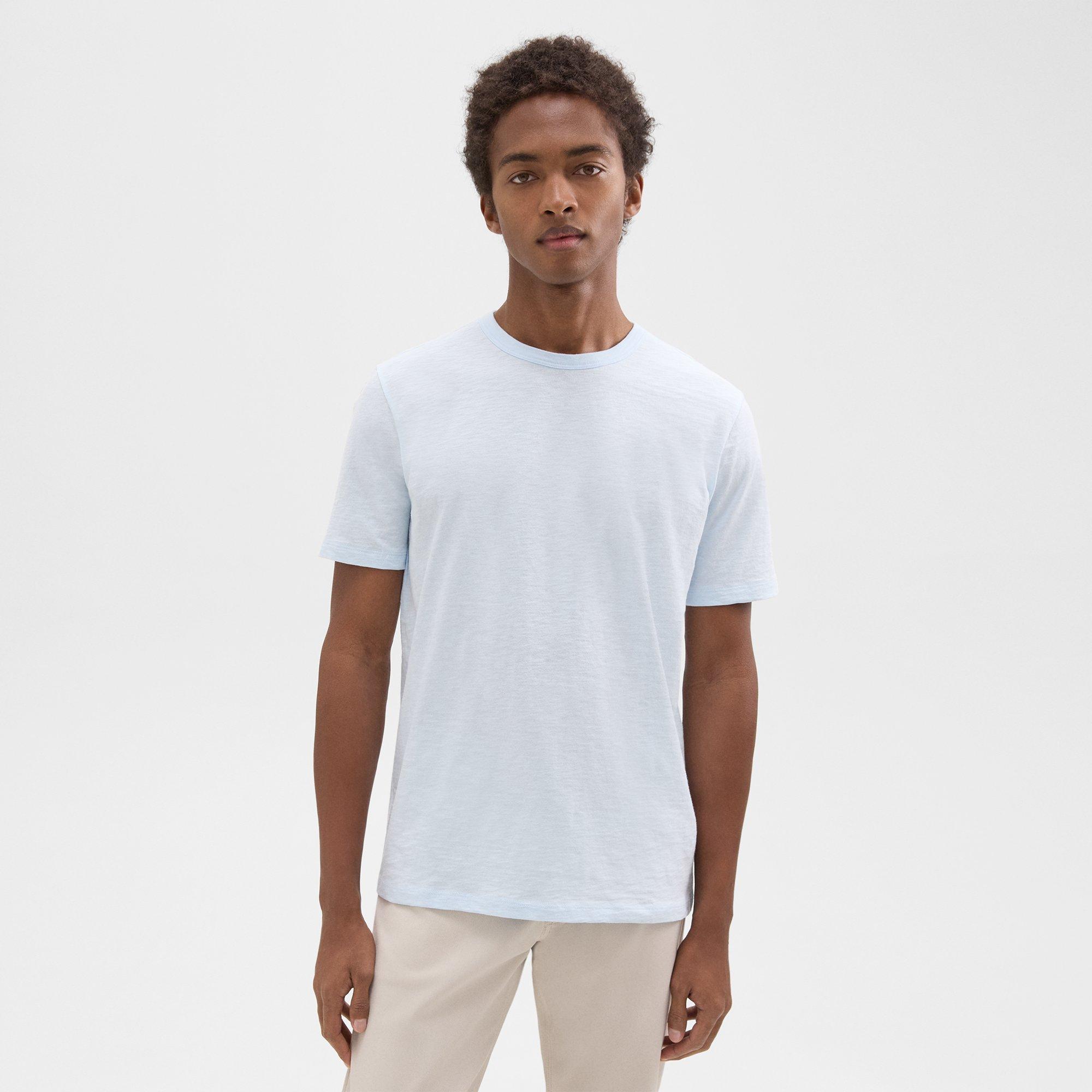 Theory Essential Tee In Cosmos Slub Cotton In Skylight