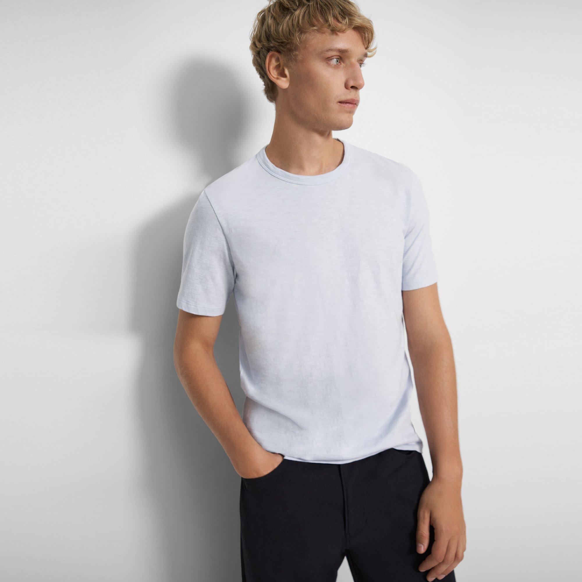 Theory Essential Tee In Cosmos Slub Cotton In Olympic