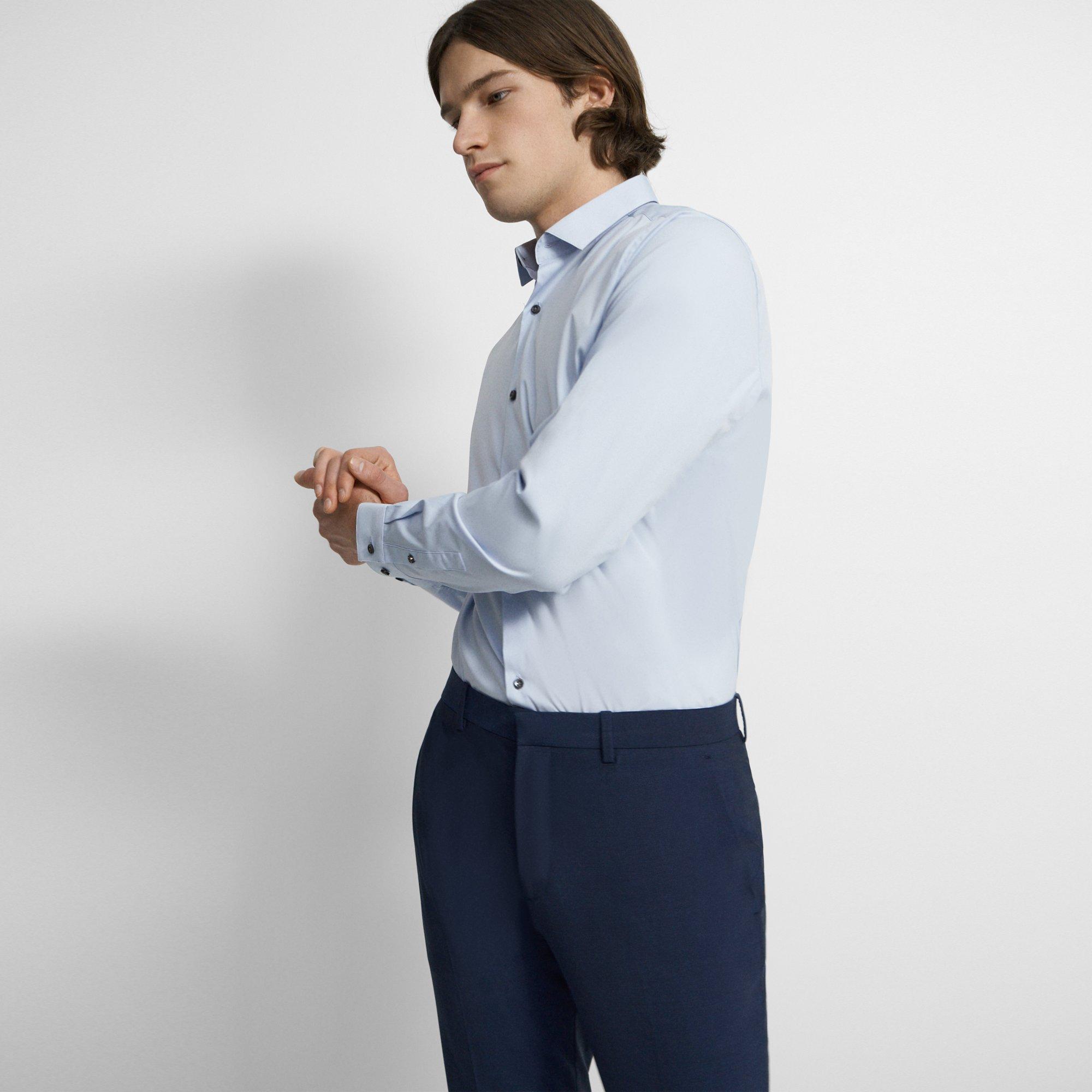 Theory Cedrick Shirt In Stretch Cotton In Opal