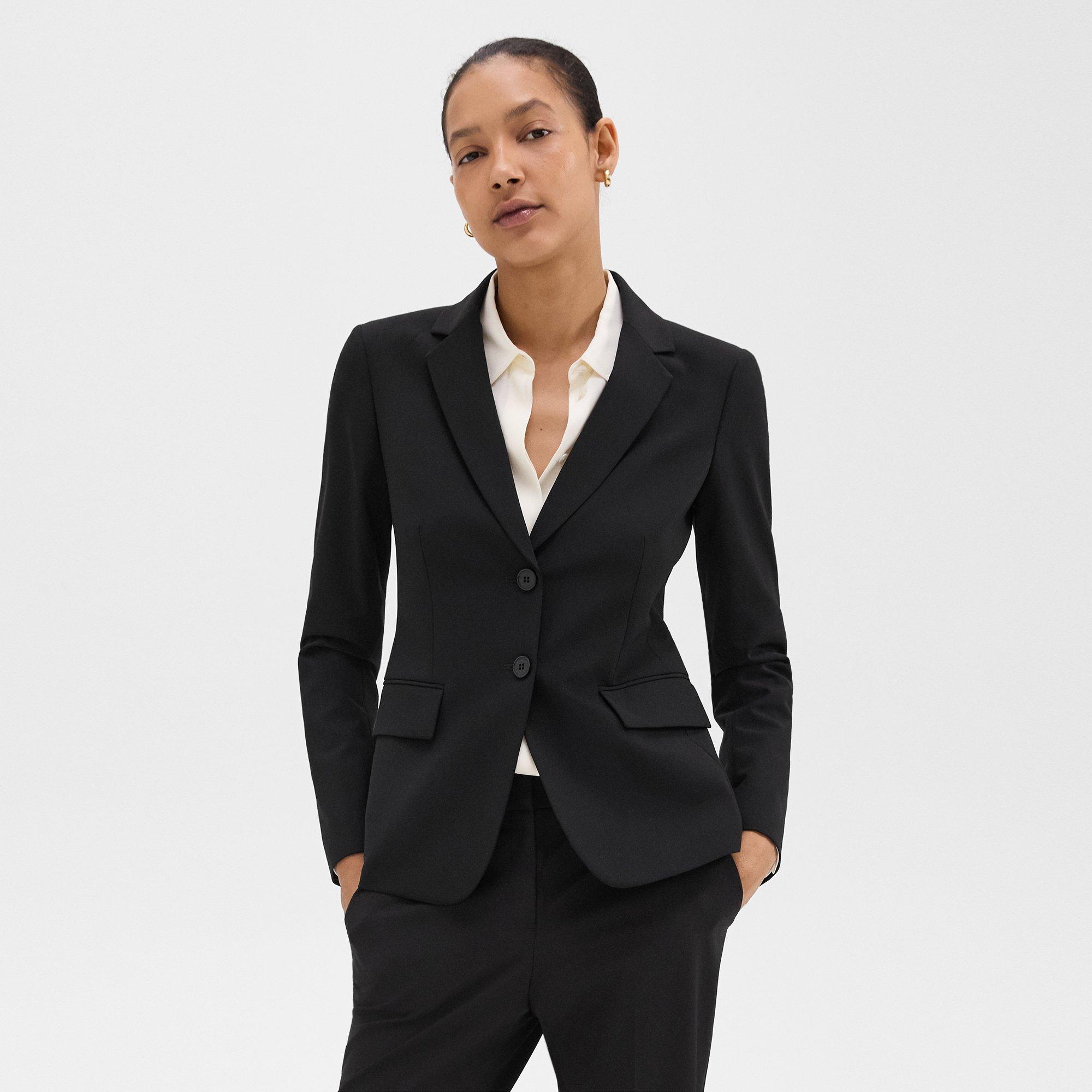 Theory Carissa Wool-blend Blazer In Black