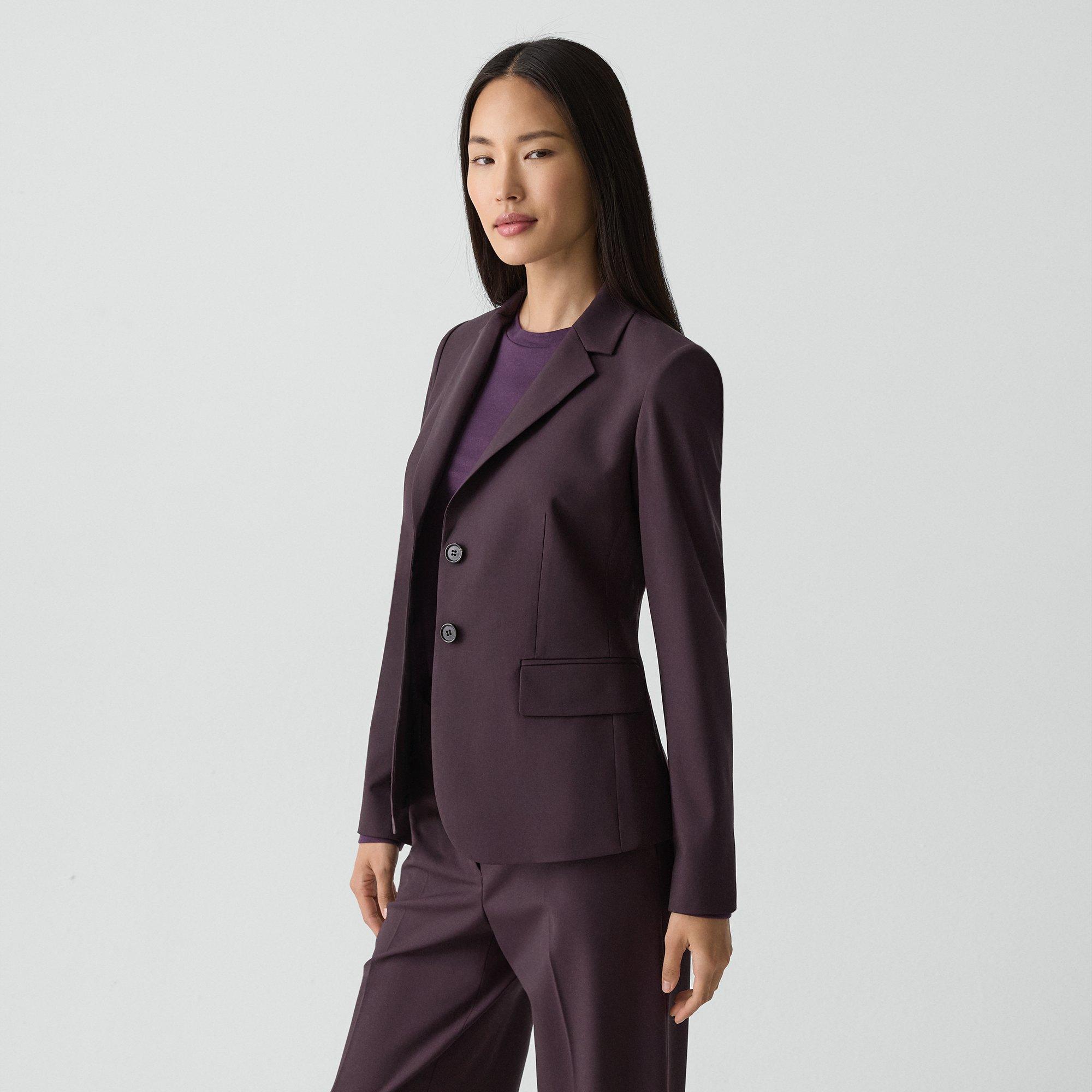 Theory Carissa Blazer In Good Wool In Purple