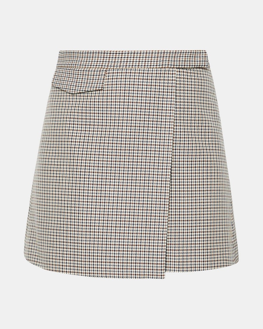 [해외] Theory Plaid Snap Mini Skirt