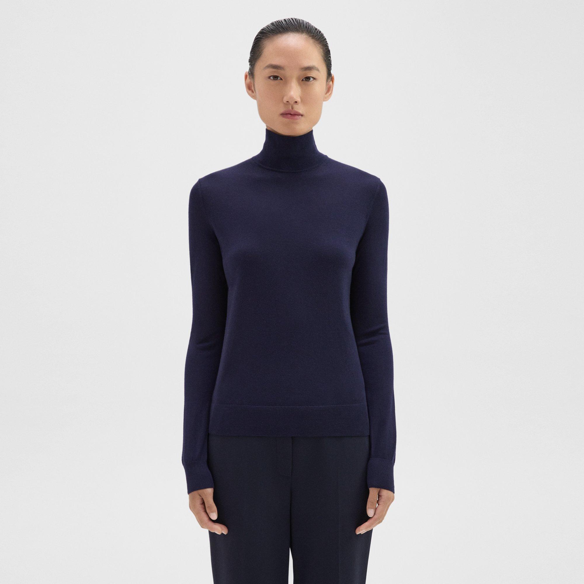 Theory Turtleneck Sweater In Regal Wool In Deep Navy