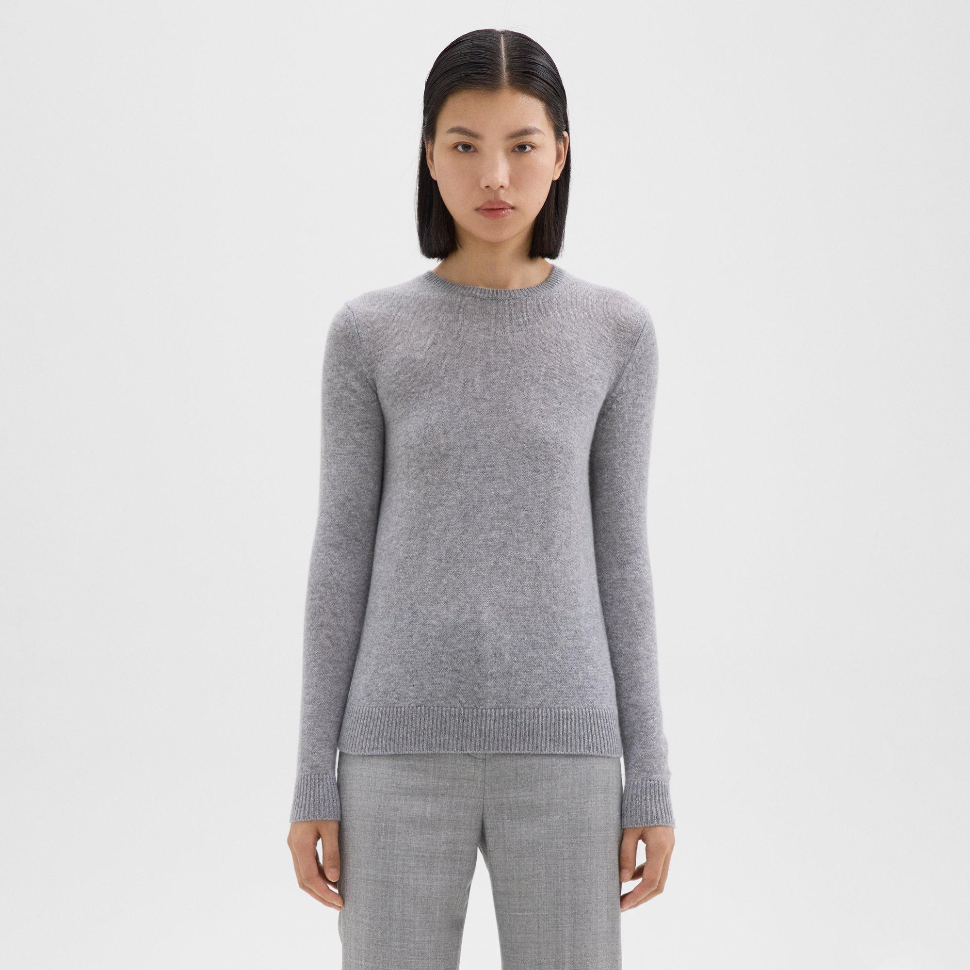 THEORY CREWNECK SWEATER IN FEATHER CASHMERE