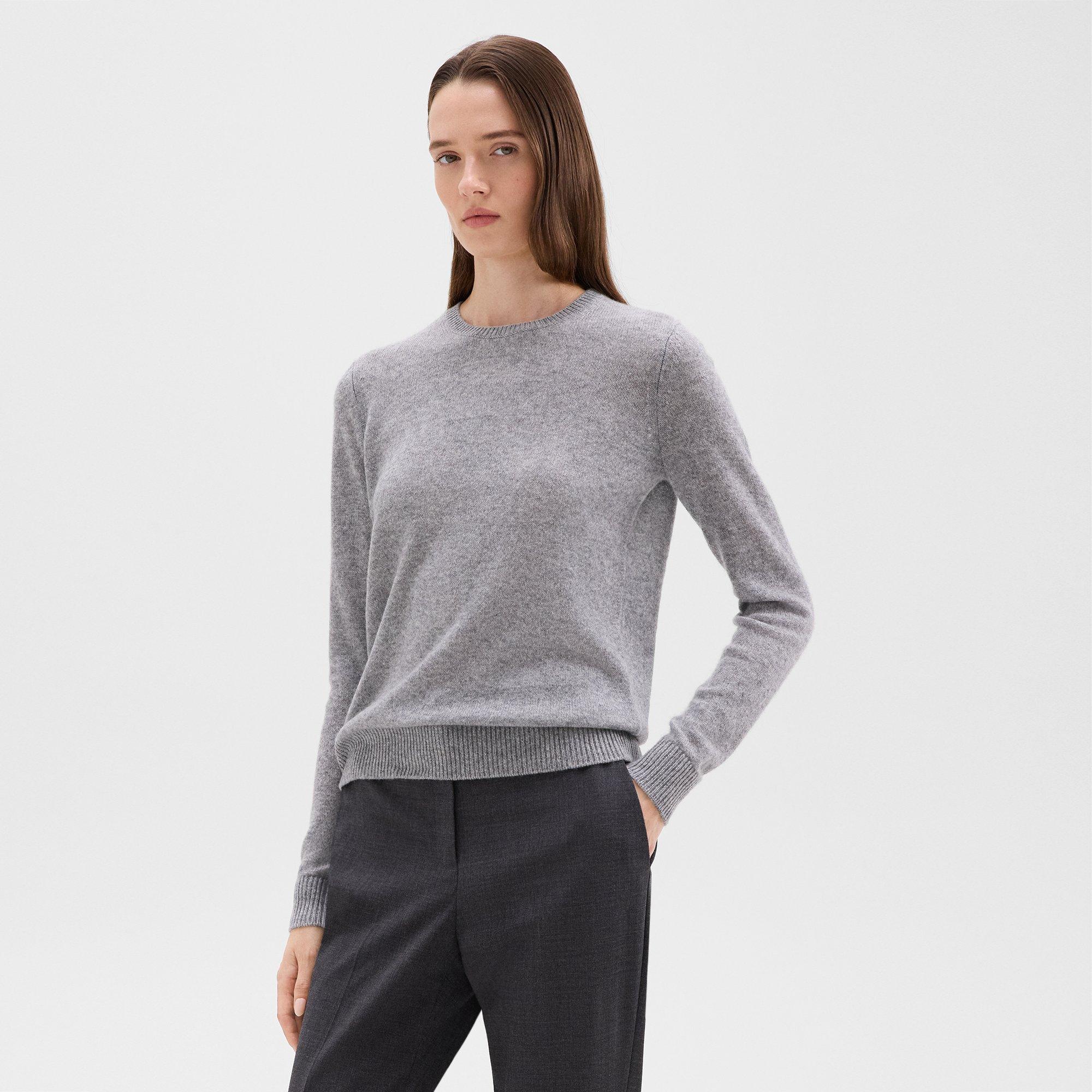 THEORY CREWNECK SWEATER IN FEATHER CASHMERE