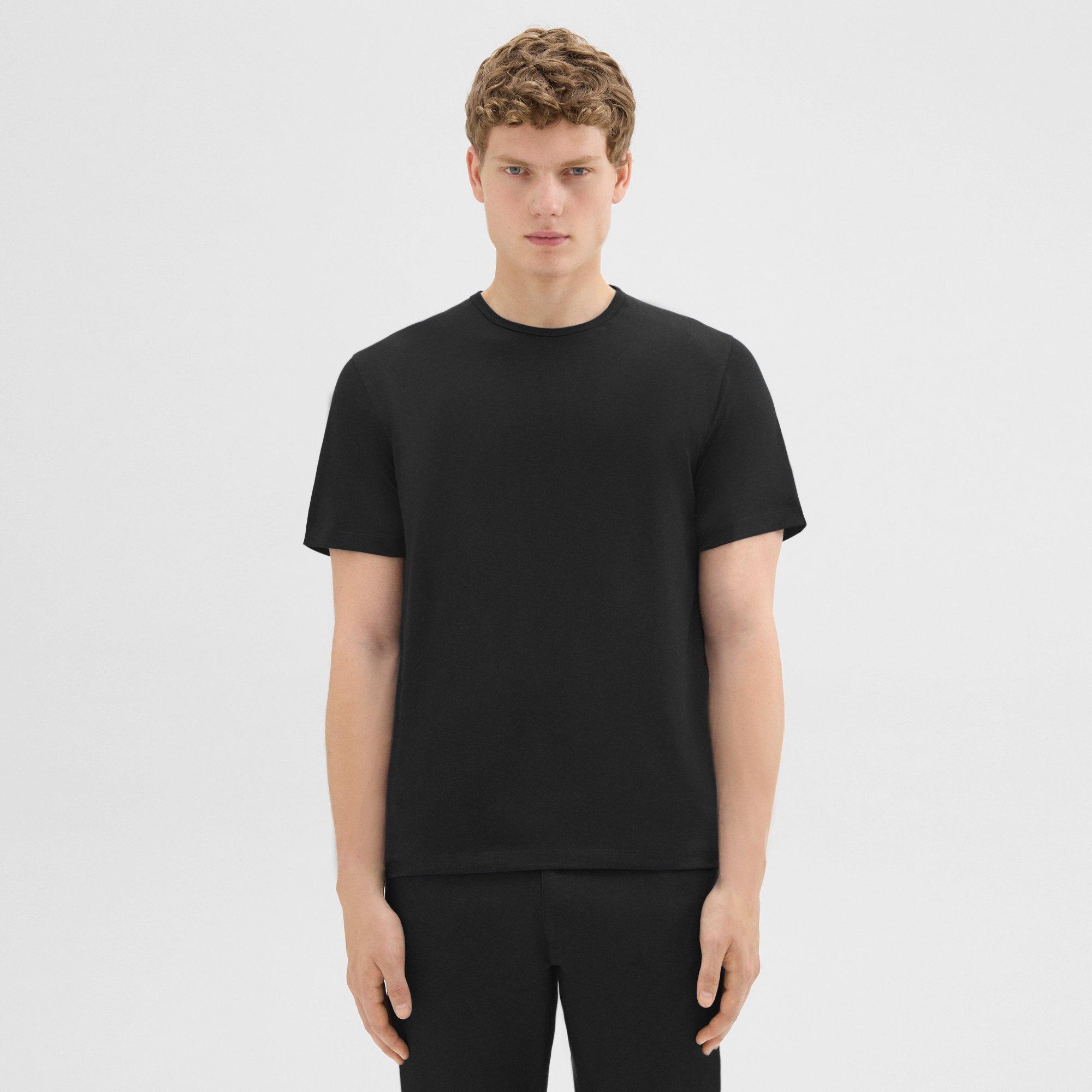 Theory Precise Tee In Luxe Cotton Jersey In Black