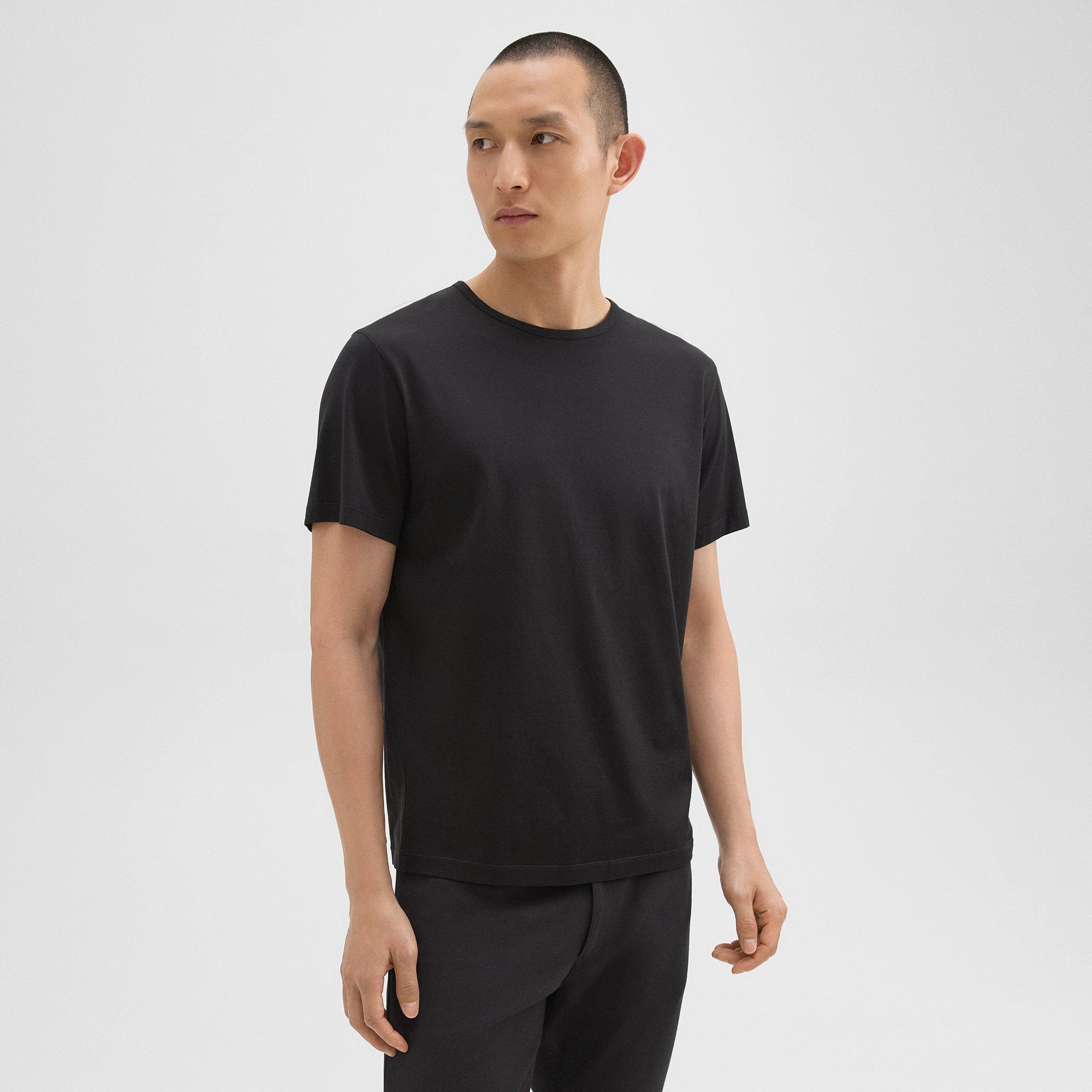 Theory Precise Tee In Luxe Cotton Jersey In Black