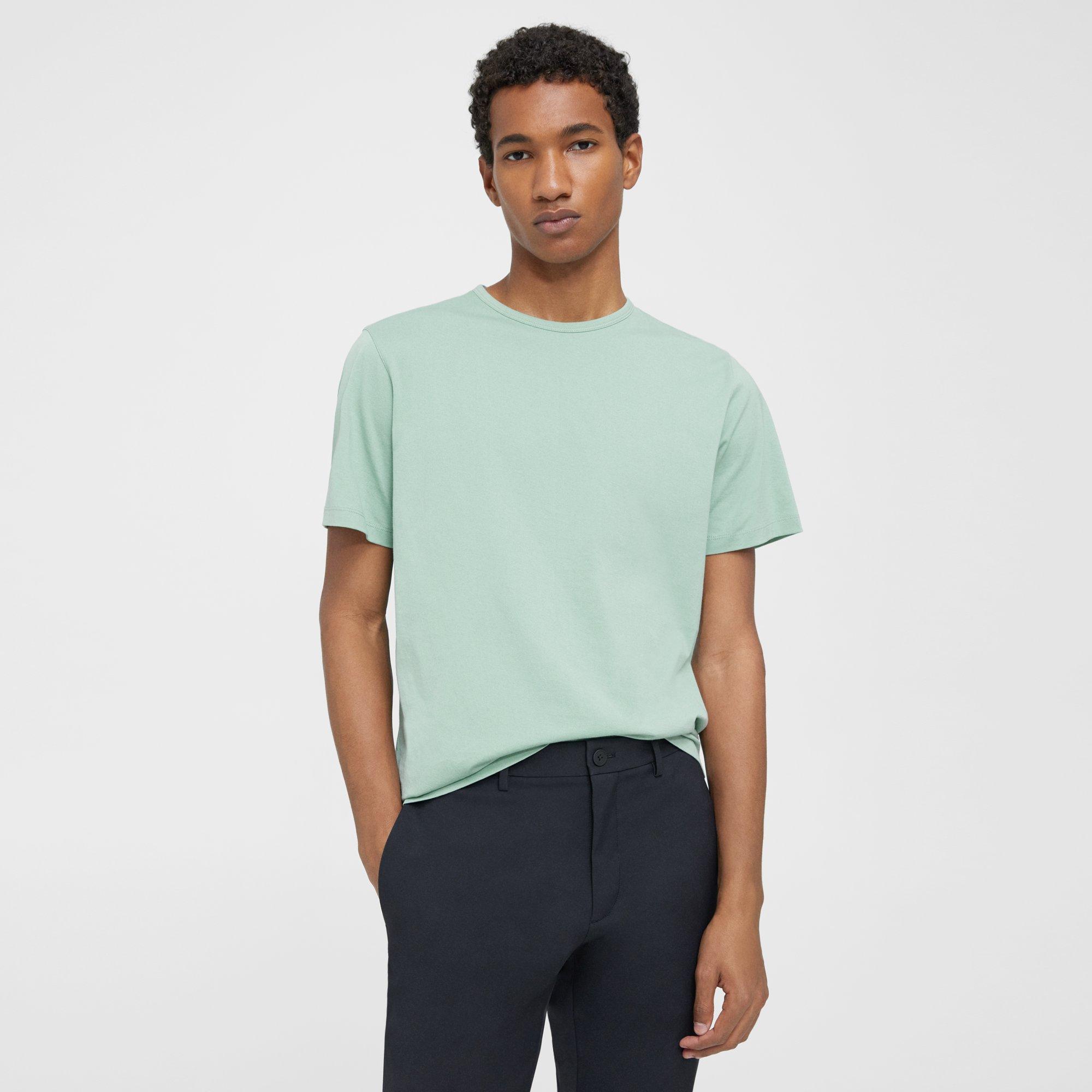 Theory Precise Cotton-jersey T-shirt In Blue Surf